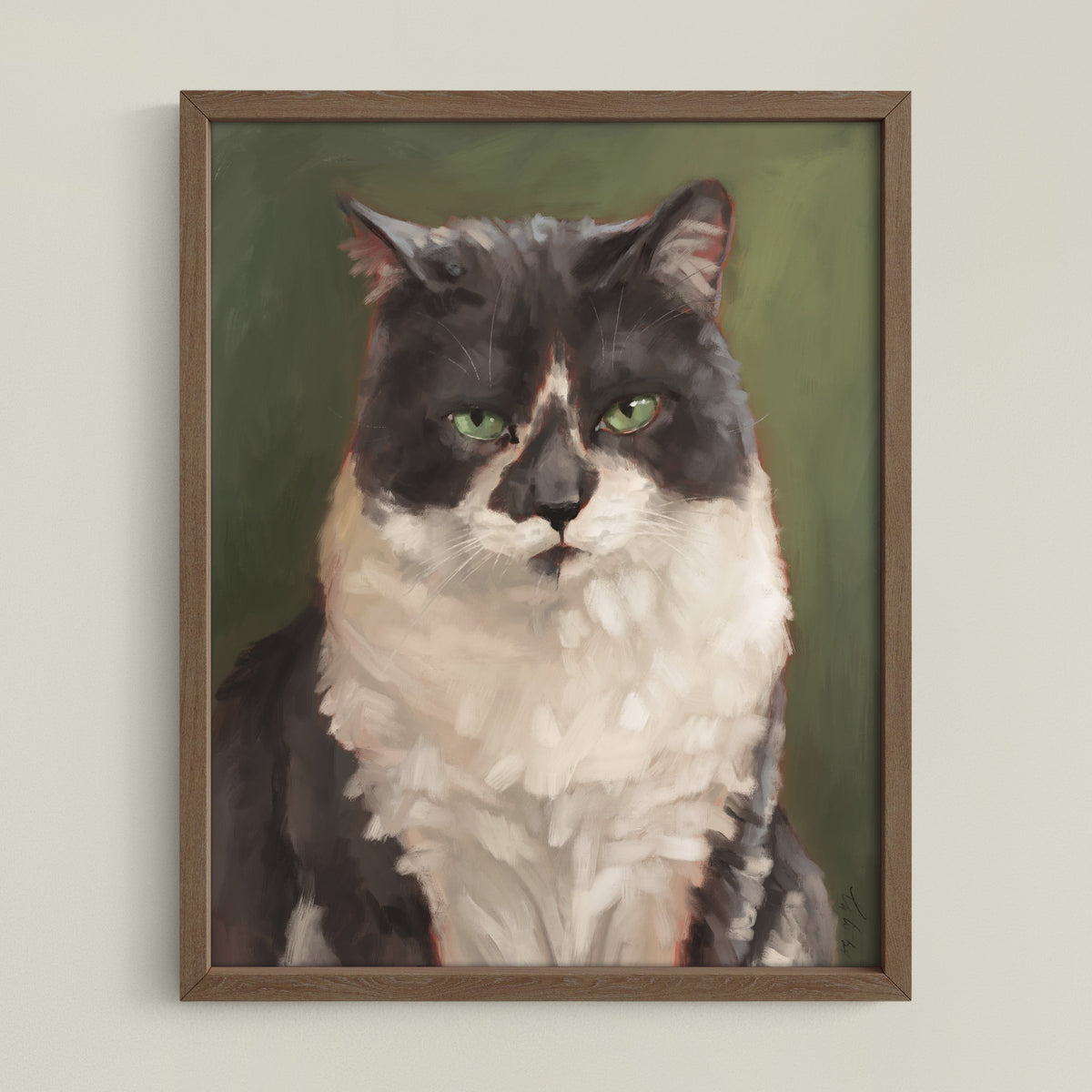The Unimpressed Woodhouse cat painting by Catherine Hébert