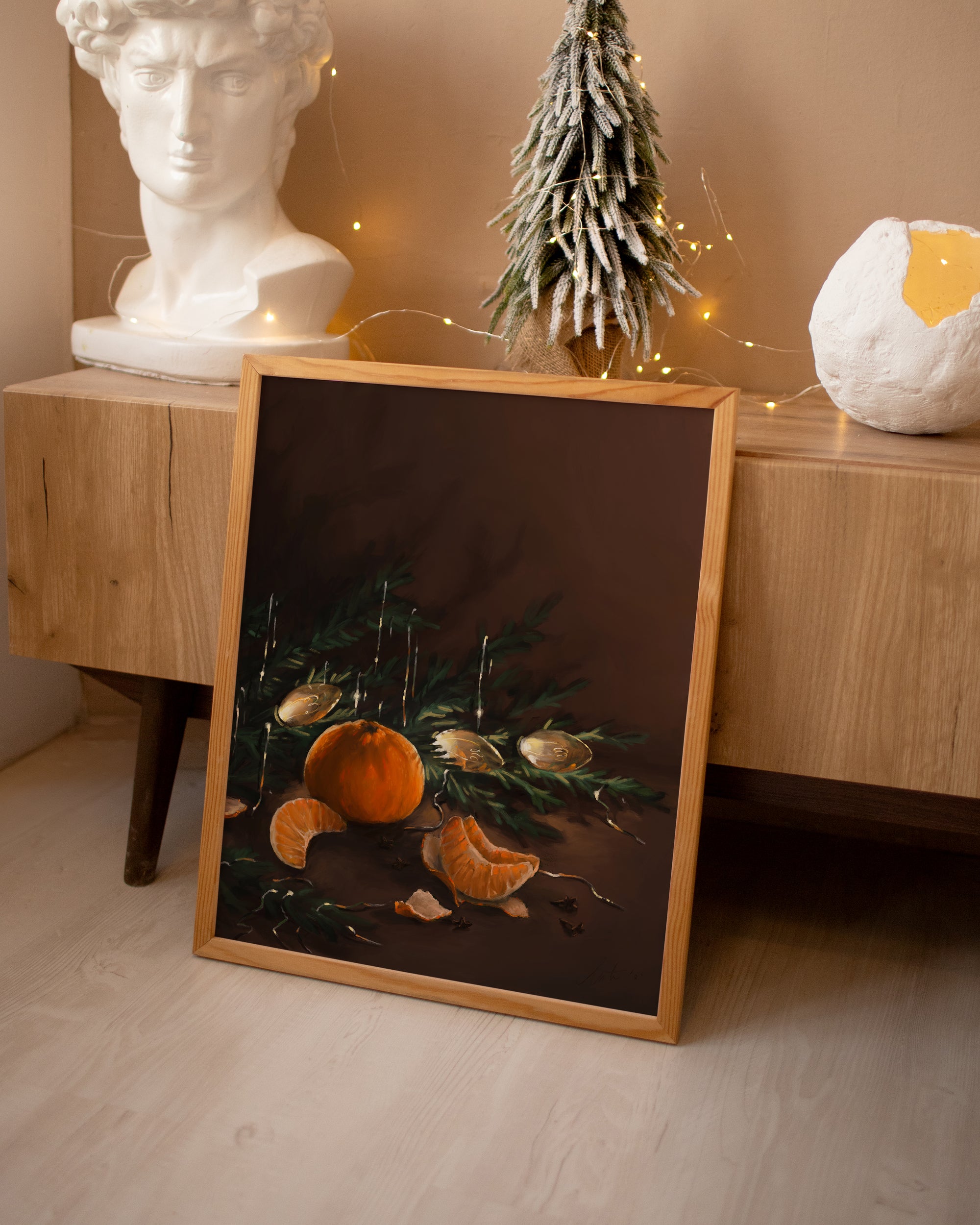 "Clementine" by Catherine Hébert - Christmas Themed Art Print