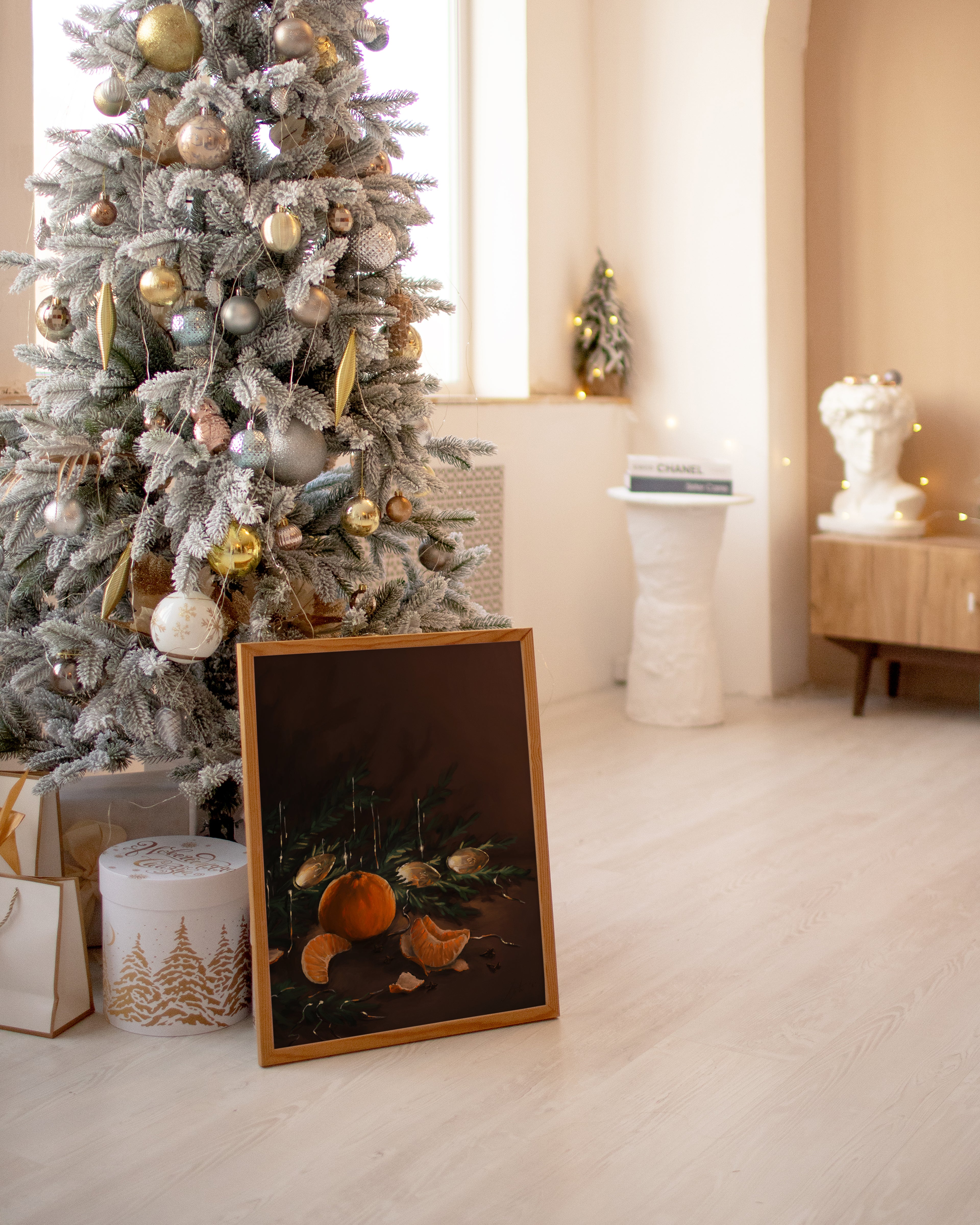 "Clementine" by Catherine Hébert - Christmas Themed Art Print – Signed Limited Edition Art Print – Floral, Holidays, Nature Wall Art – Living Room, Kitchen Decor – Gift for A…