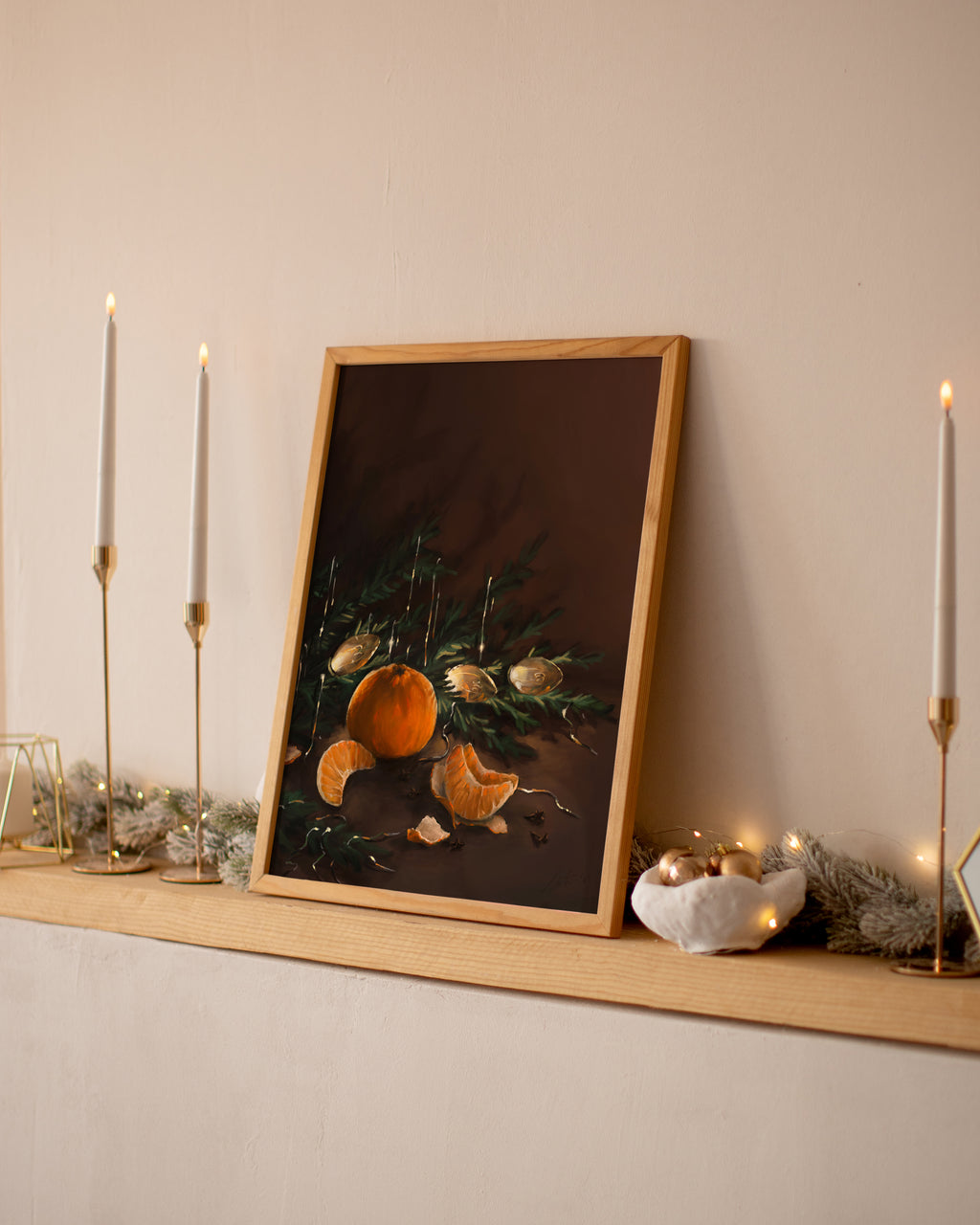 "Clementine" by Catherine Hébert - Christmas Themed Art Print