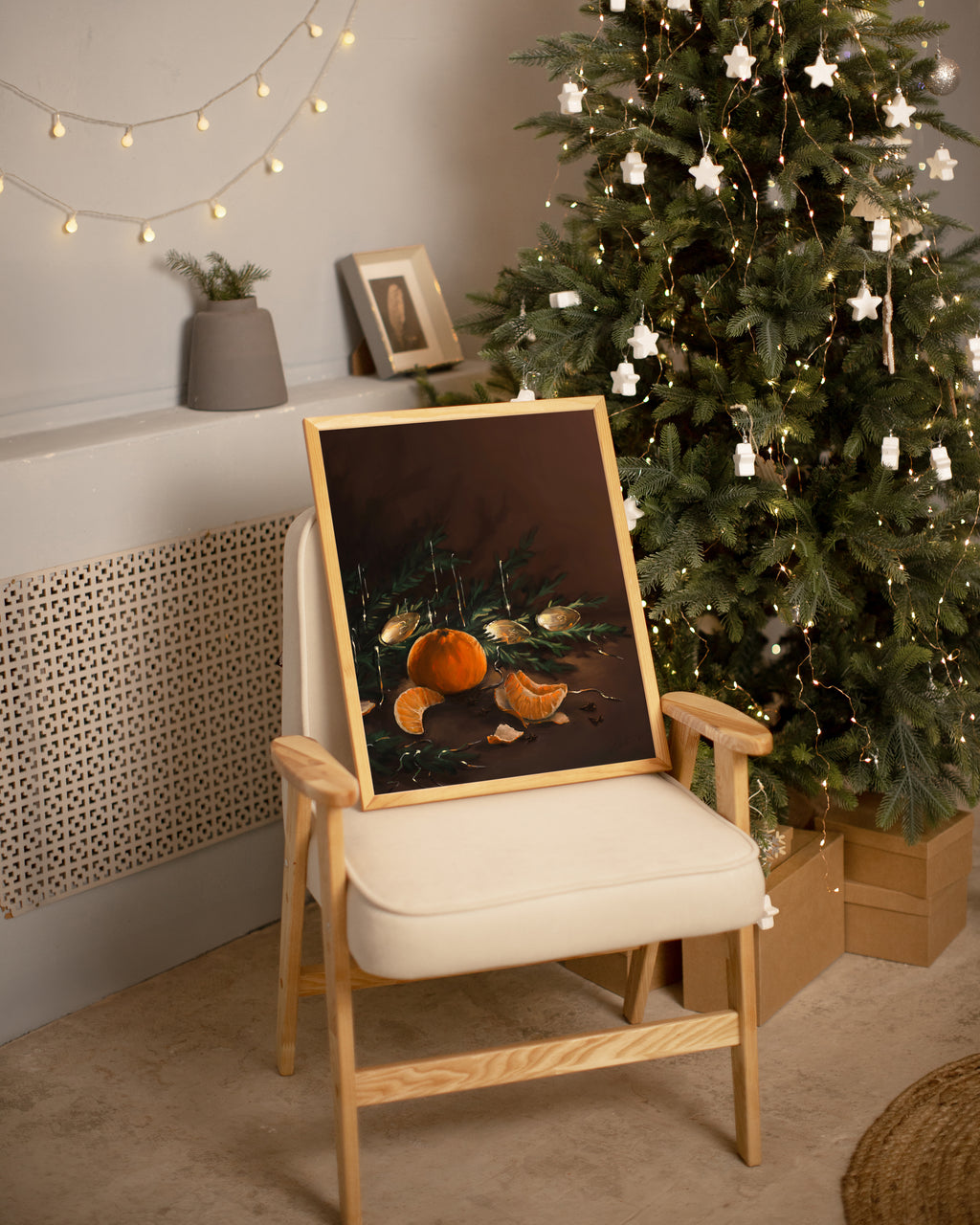 "Clementine" by Catherine Hébert - Christmas Themed Art Print