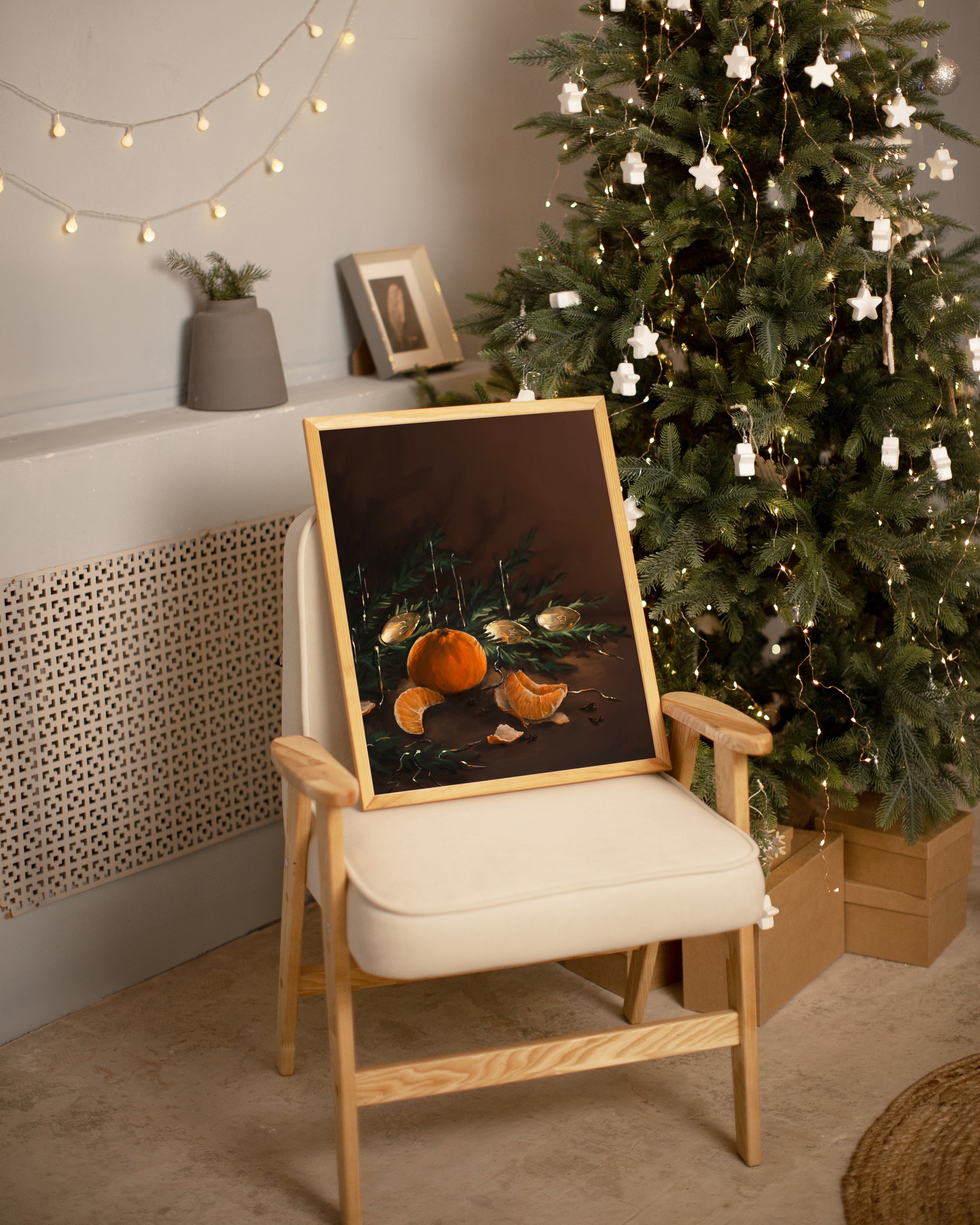 "Clementine" by Catherine Hébert - Christmas Themed Art Print