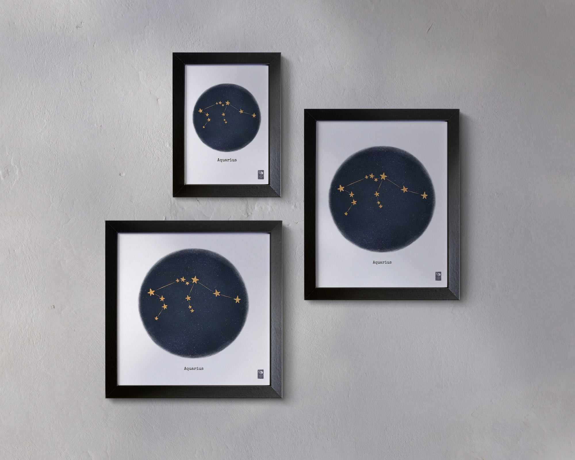 "Aquarius ♒" by Catherine Hébert - Aquarius Zodiac Constellation Fine Art Print