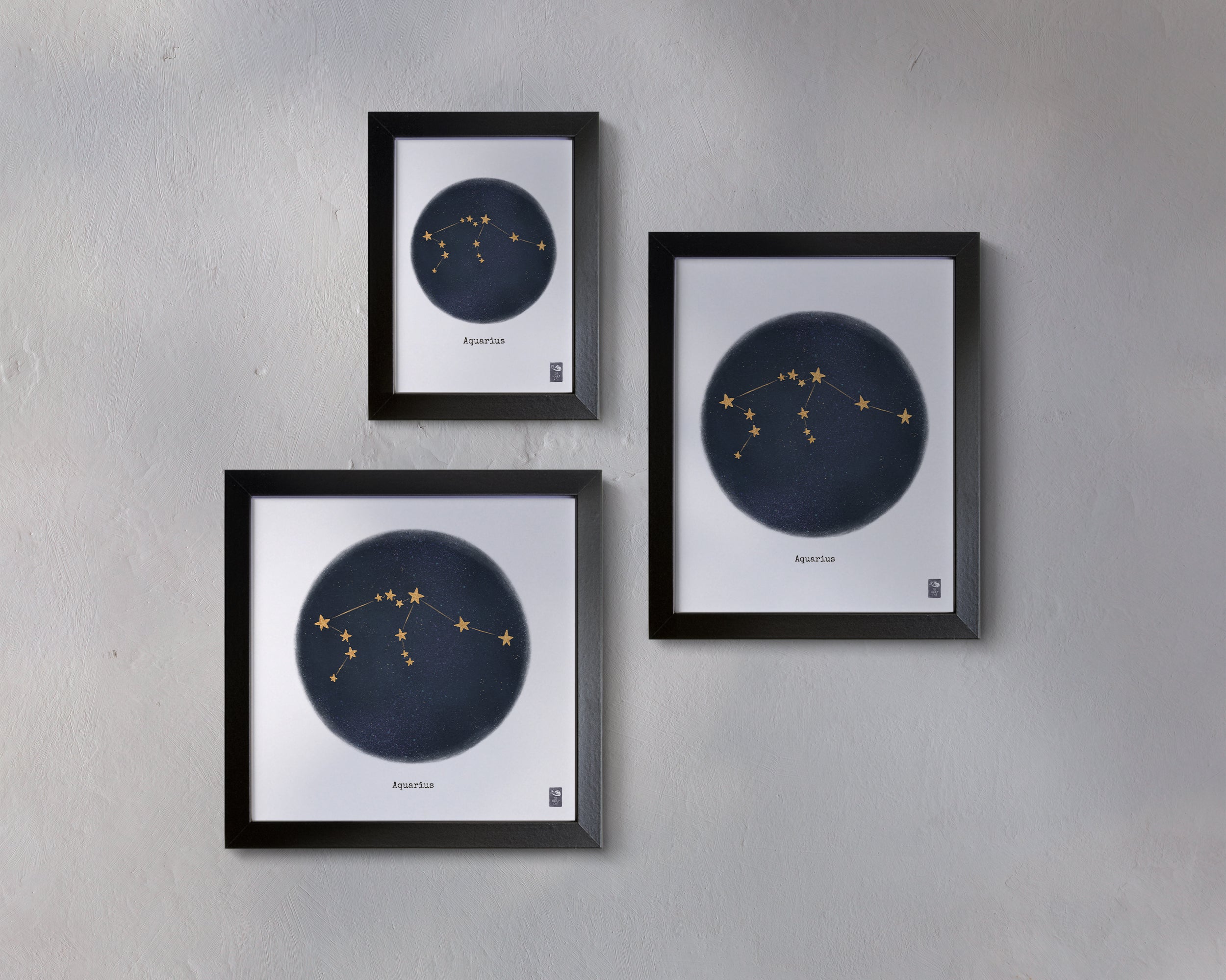"Aquarius ♒" by Catherine Hébert - Aquarius Zodiac Constellation Fine Art Print – Living Room, Kids Room Decor – Gift for Boy or Girl
