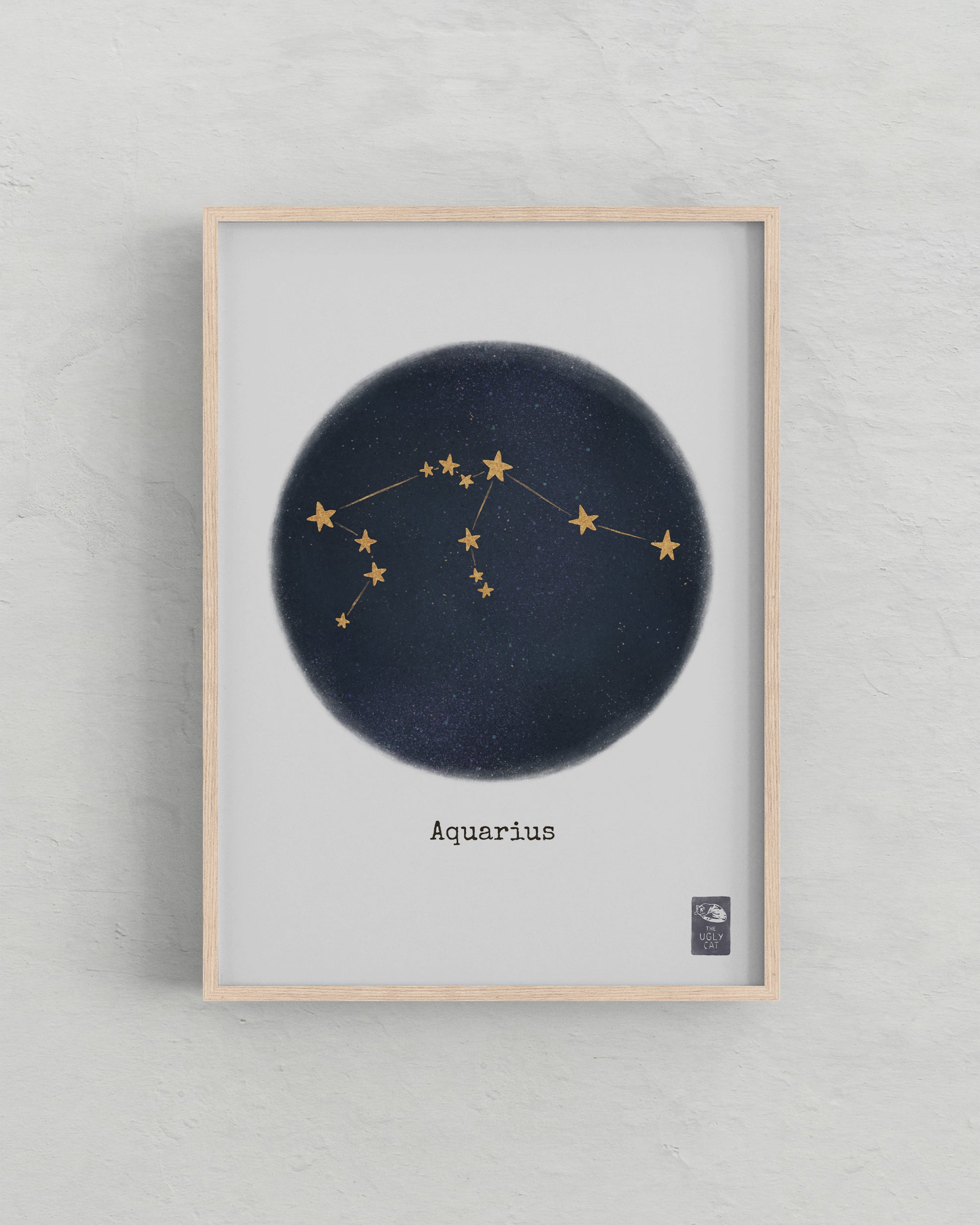 "Aquarius ♒" by Catherine Hébert - Aquarius Zodiac Constellation Fine Art Print