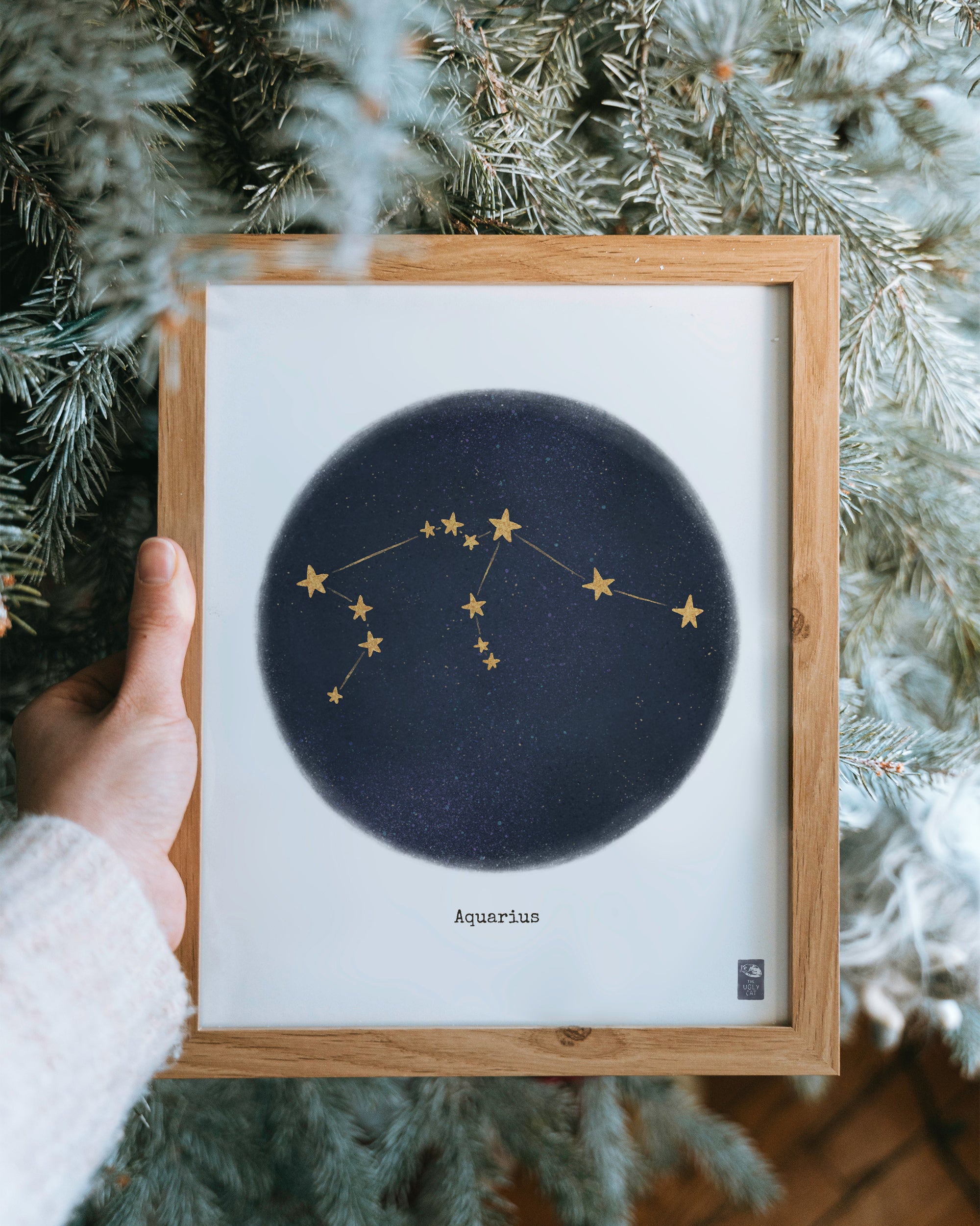 "Aquarius ♒" by Catherine Hébert - Aquarius Zodiac Constellation Fine Art Print – Living Room, Kids Room Decor – Gift for Boy or Girl