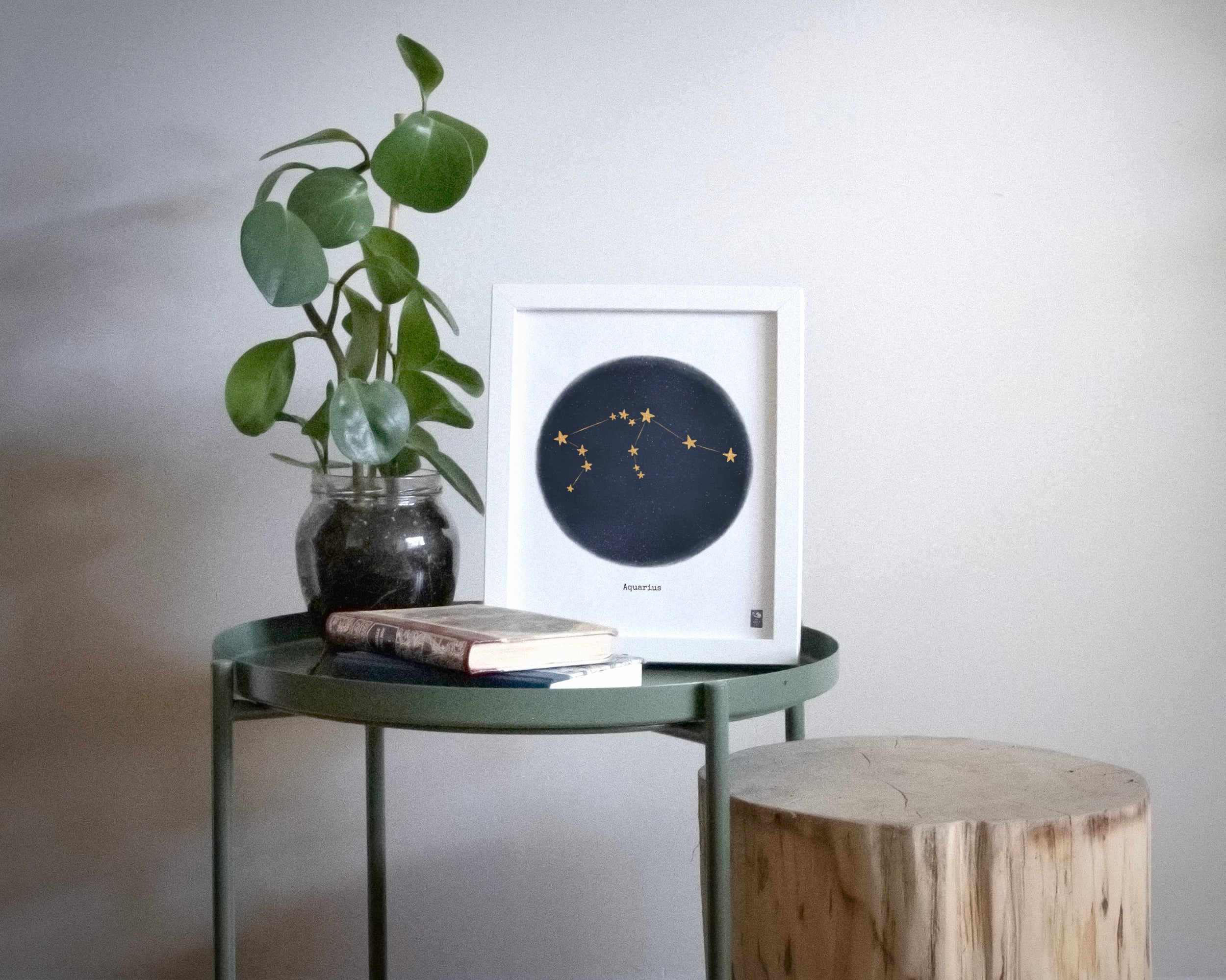 "Aquarius ♒" by Catherine Hébert - Aquarius Zodiac Constellation Fine Art Print – Living Room, Kids Room Decor – Gift for Boy or Girl