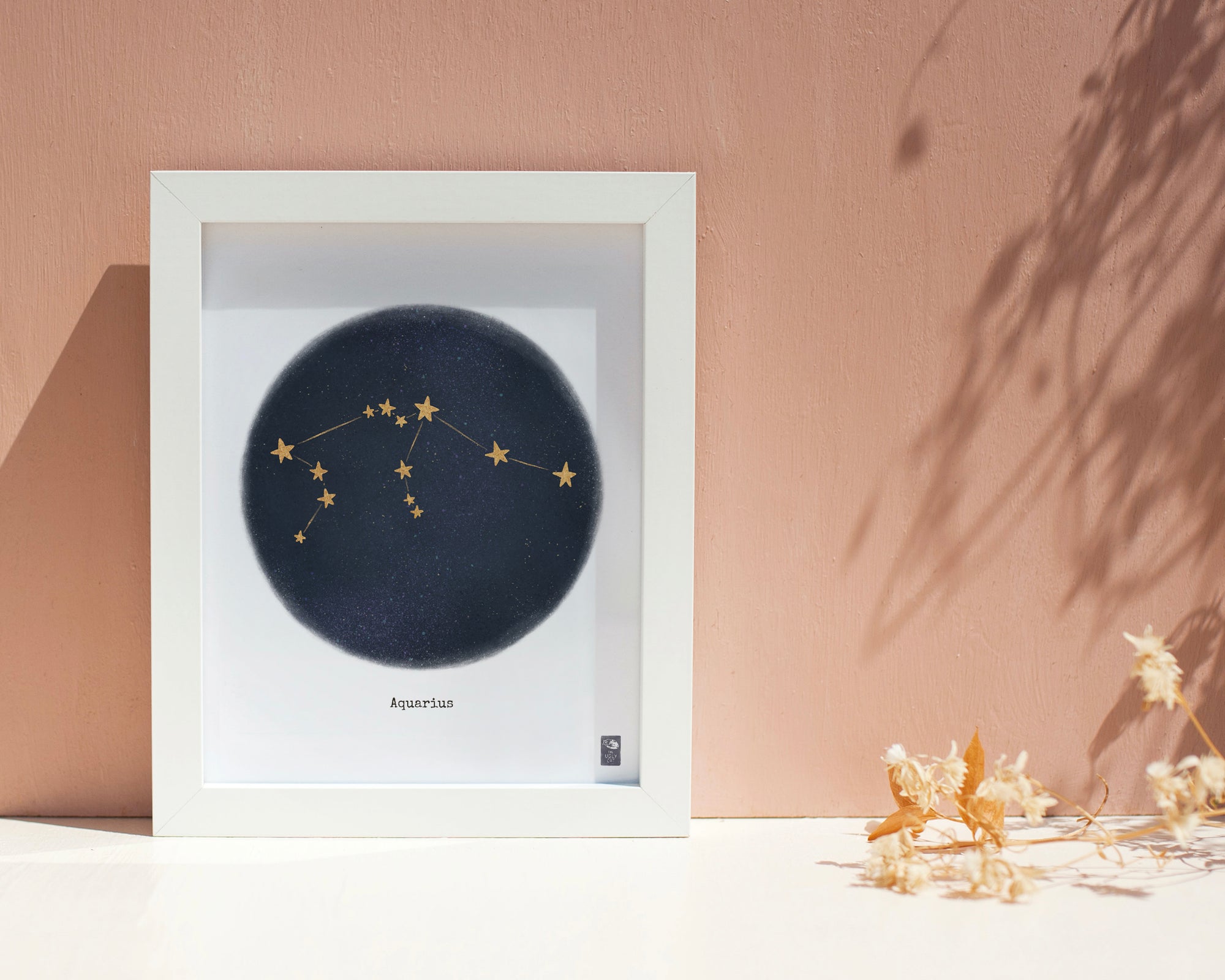 "Aquarius ♒" by Catherine Hébert - Aquarius Zodiac Constellation Fine Art Print
