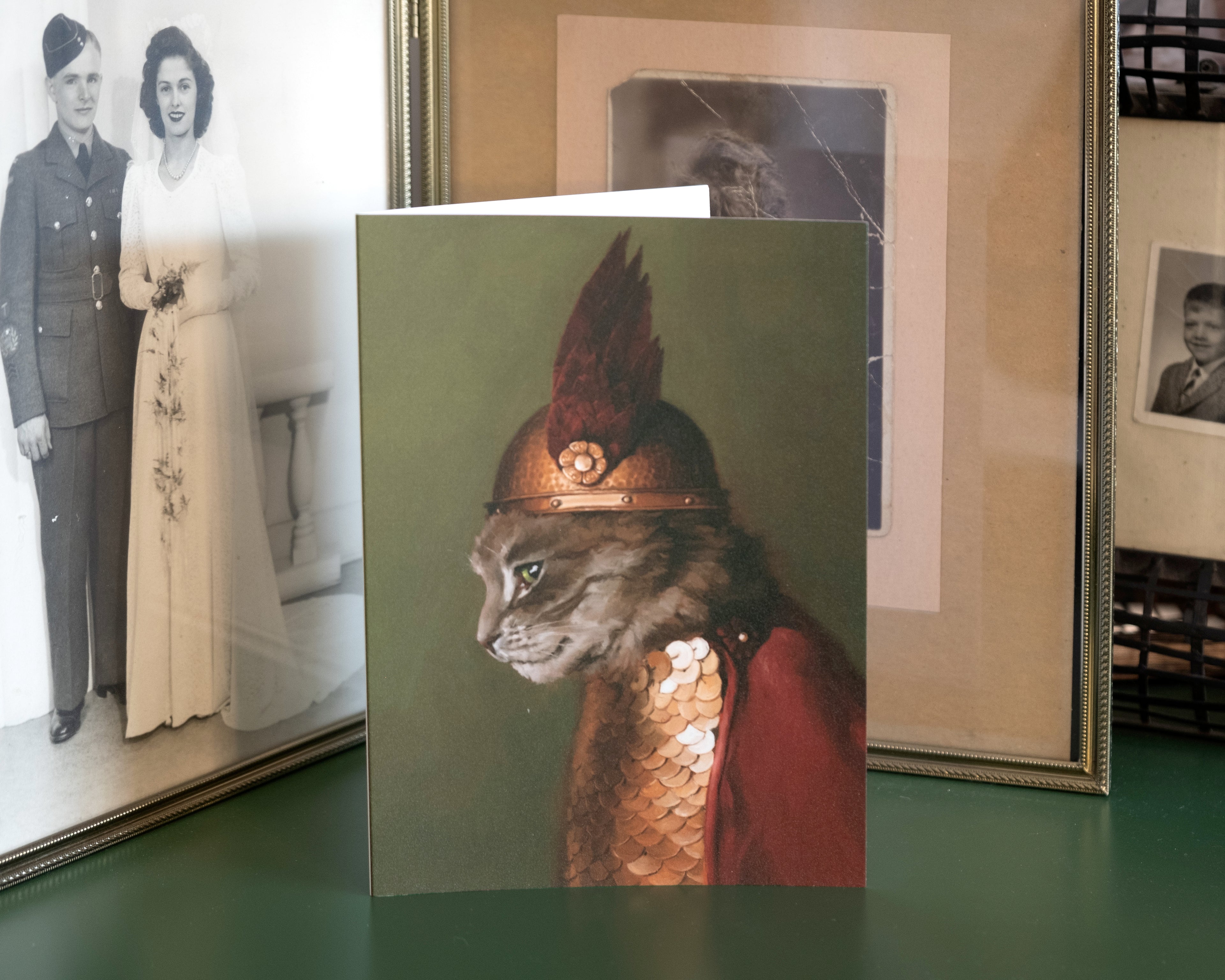"Brünnhilde" by Catherine Hébert - Viking Valkyrie Cat - Blank 5"x7" Greeting Card – Blank 5x7 Greeting Card – Gift for Cat Lover