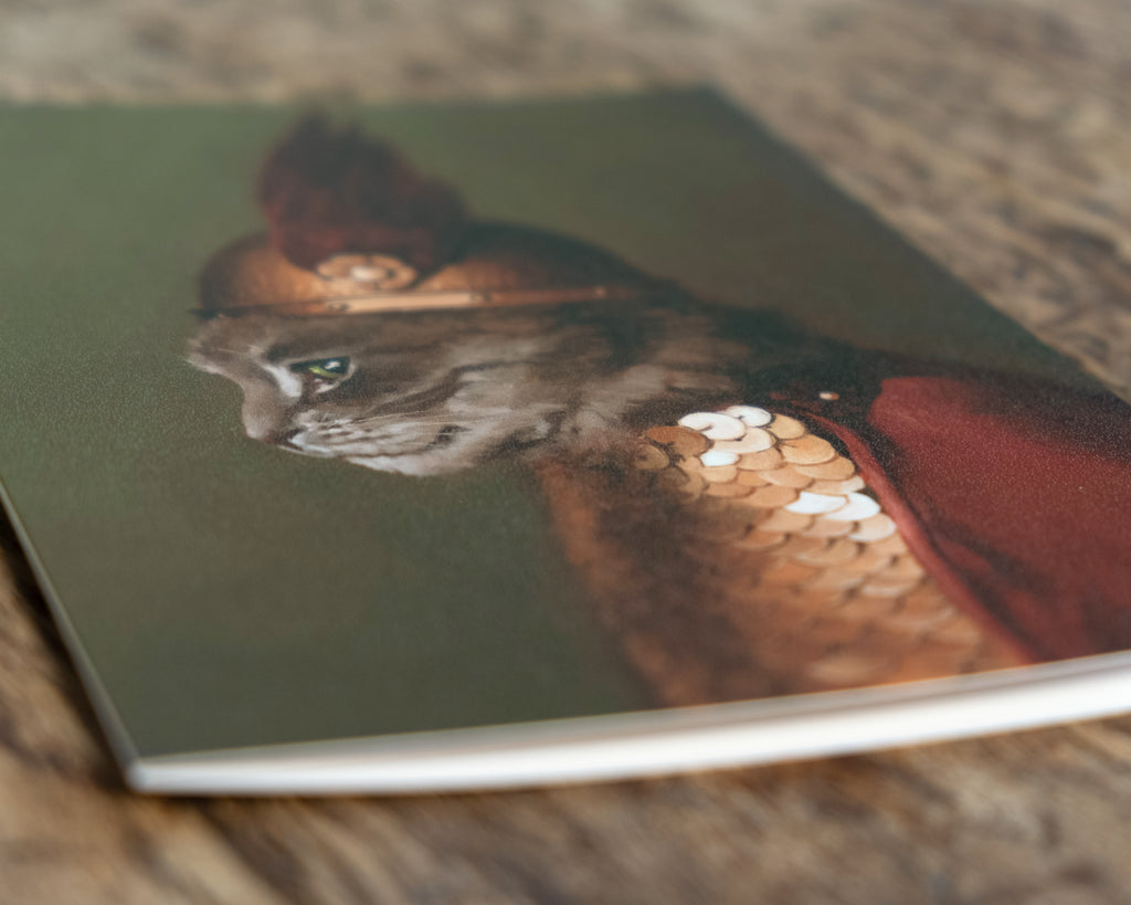 "Brünnhilde" by Catherine Hébert - Viking Valkyrie Cat - Blank 5"x7" Greeting Card