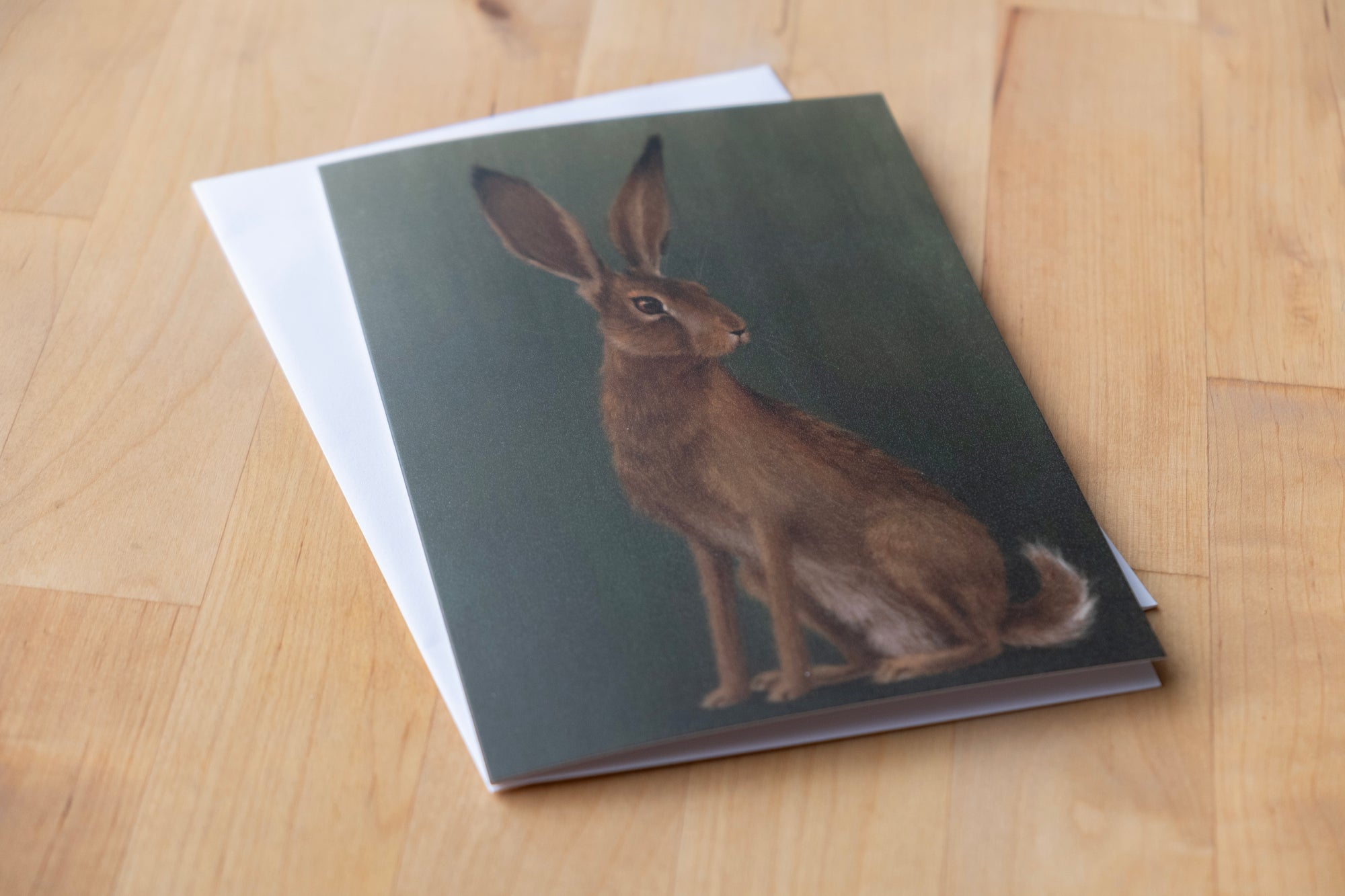"The Hare" by Catherine Hébert - Woodland Hare - Blank 5"x7" Greeting Card