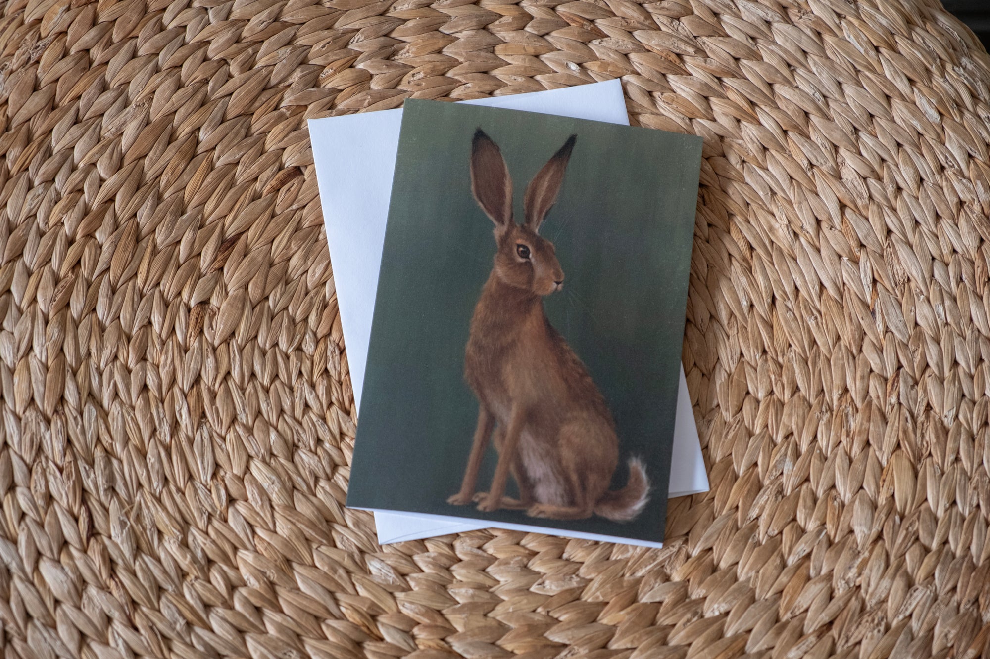 "The Hare" by Catherine Hébert - Woodland Hare - Blank 5"x7" Greeting Card