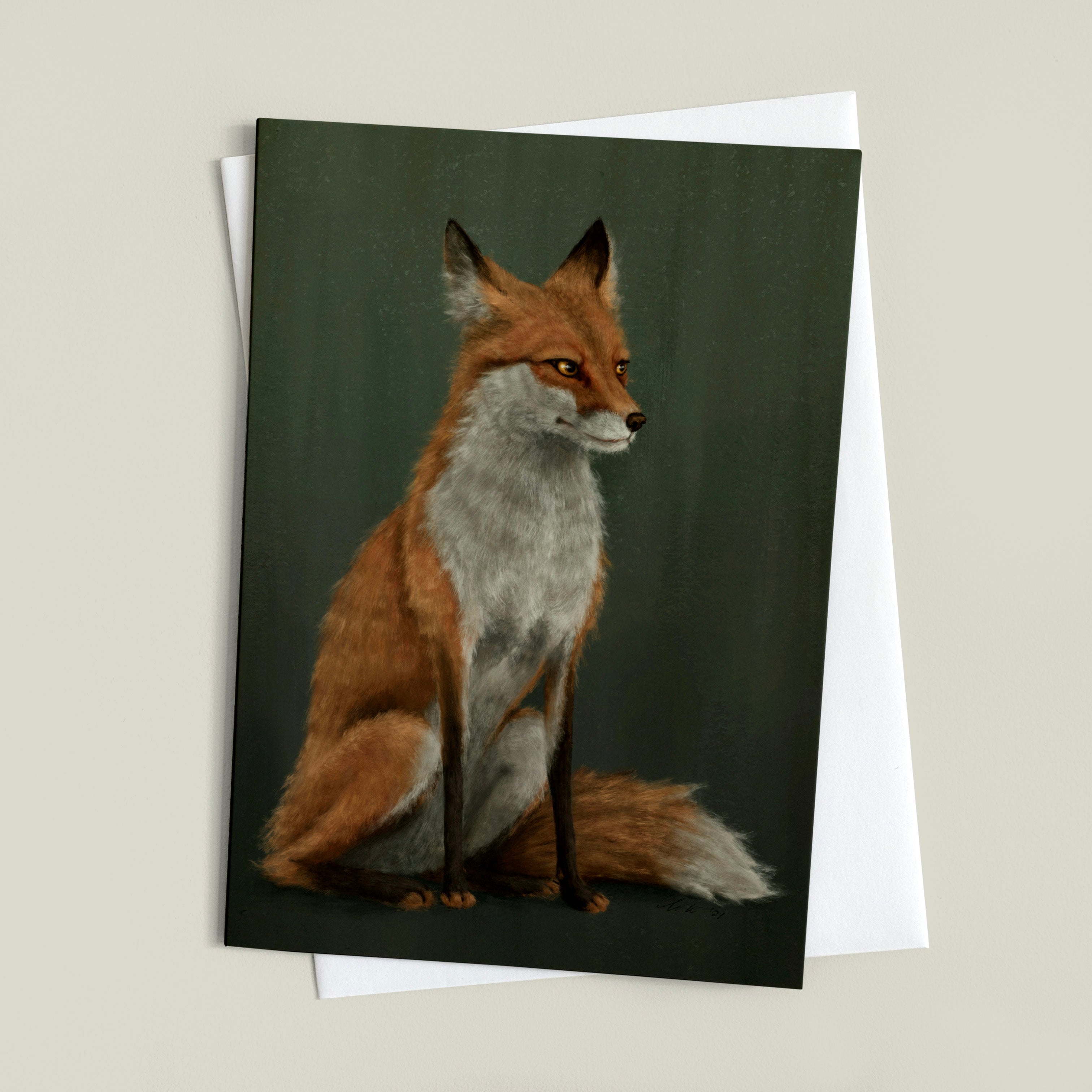 "The Woodland Fox Greeting Card" by Catherine Hébert - Red Fox Fine Art Greeting Card