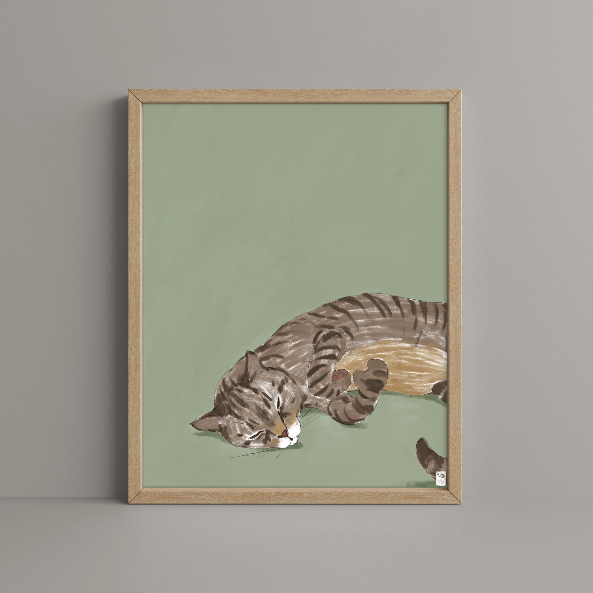 "Isengrin" by Catherine Hébert - Striped Brown Tabby Cat Fine Art Print
