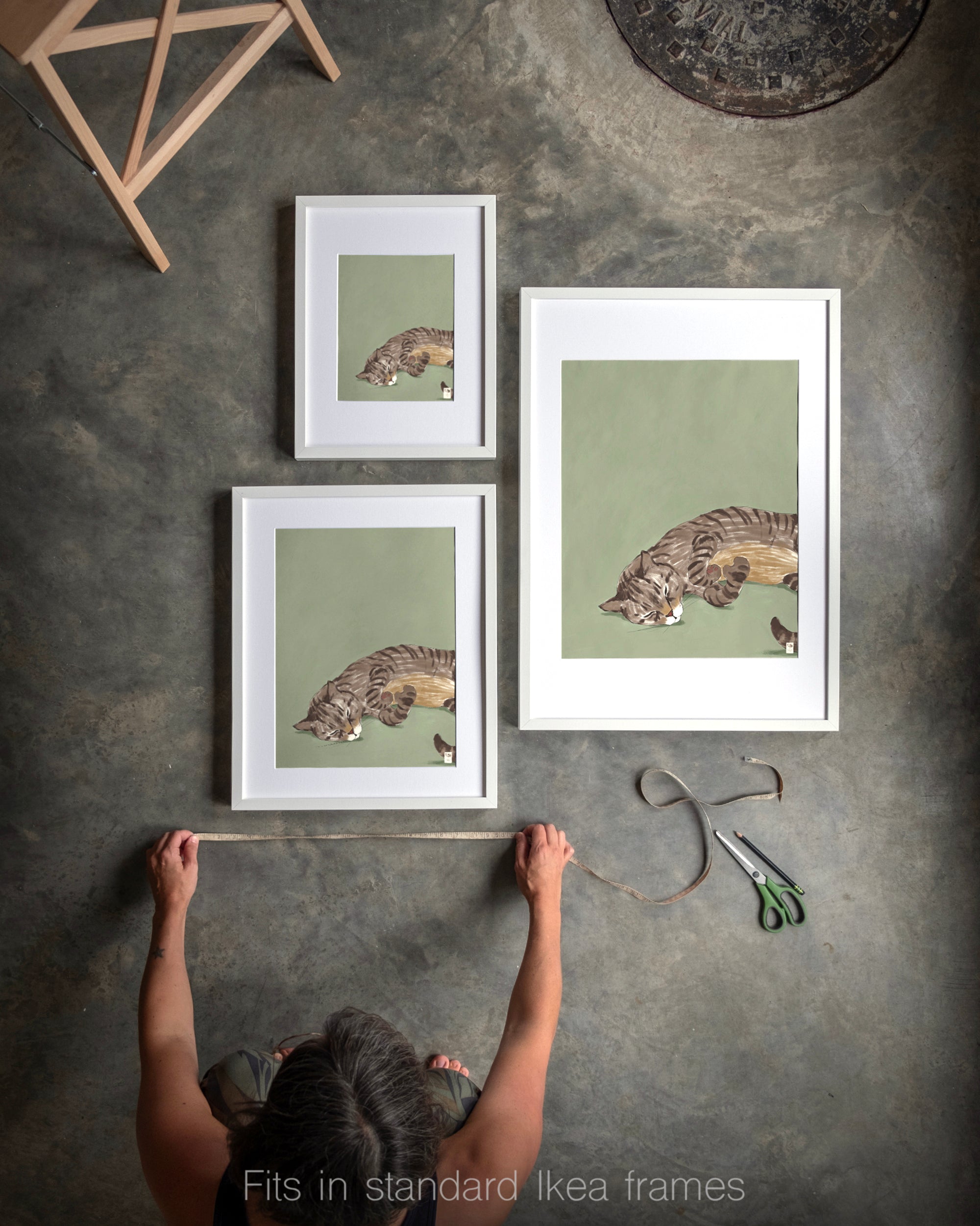 "Isengrin" by Catherine Hébert - Striped Brown Tabby Cat Fine Art Print