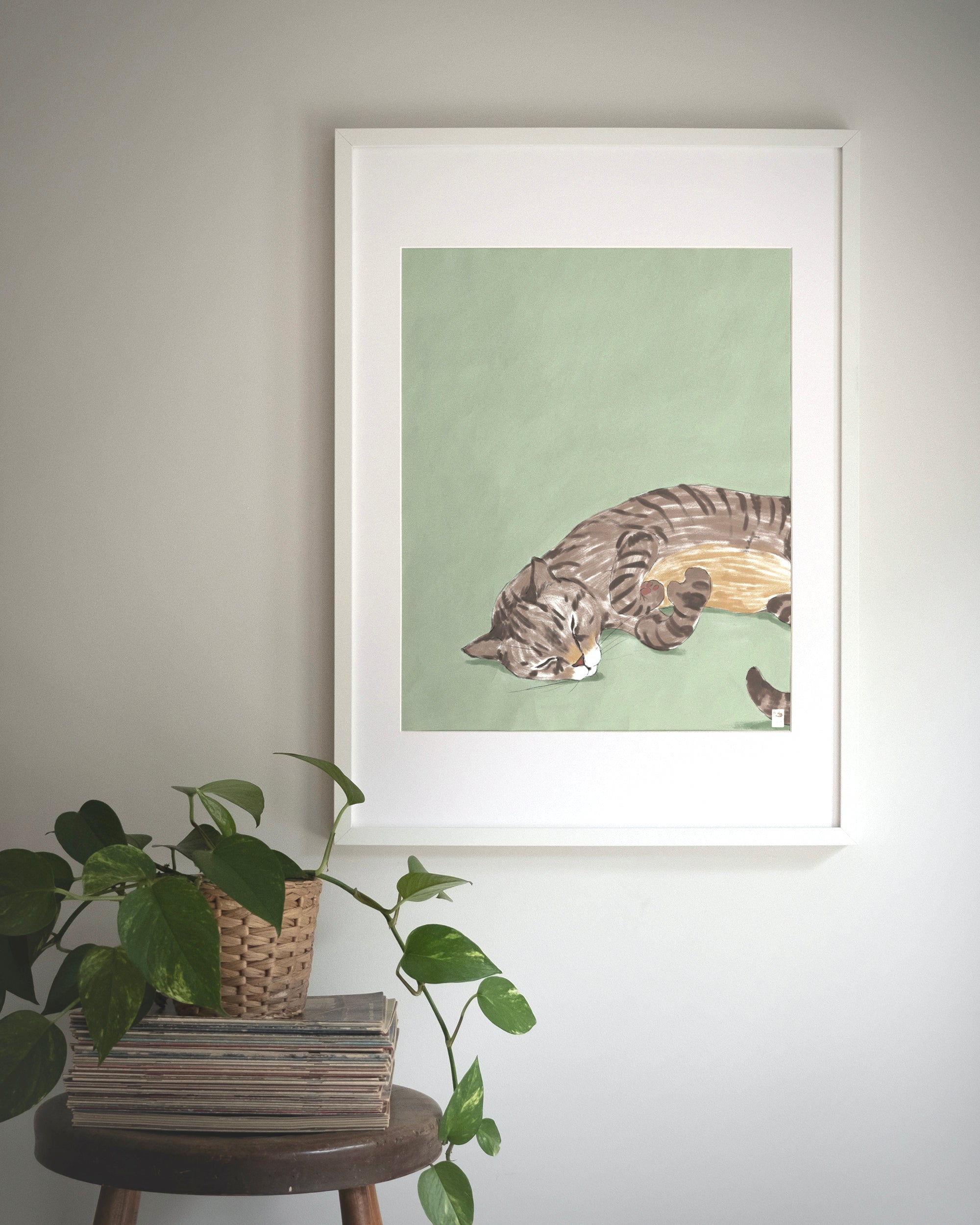 "Isengrin" by Catherine Hébert - Striped Brown Tabby Cat Fine Art Print