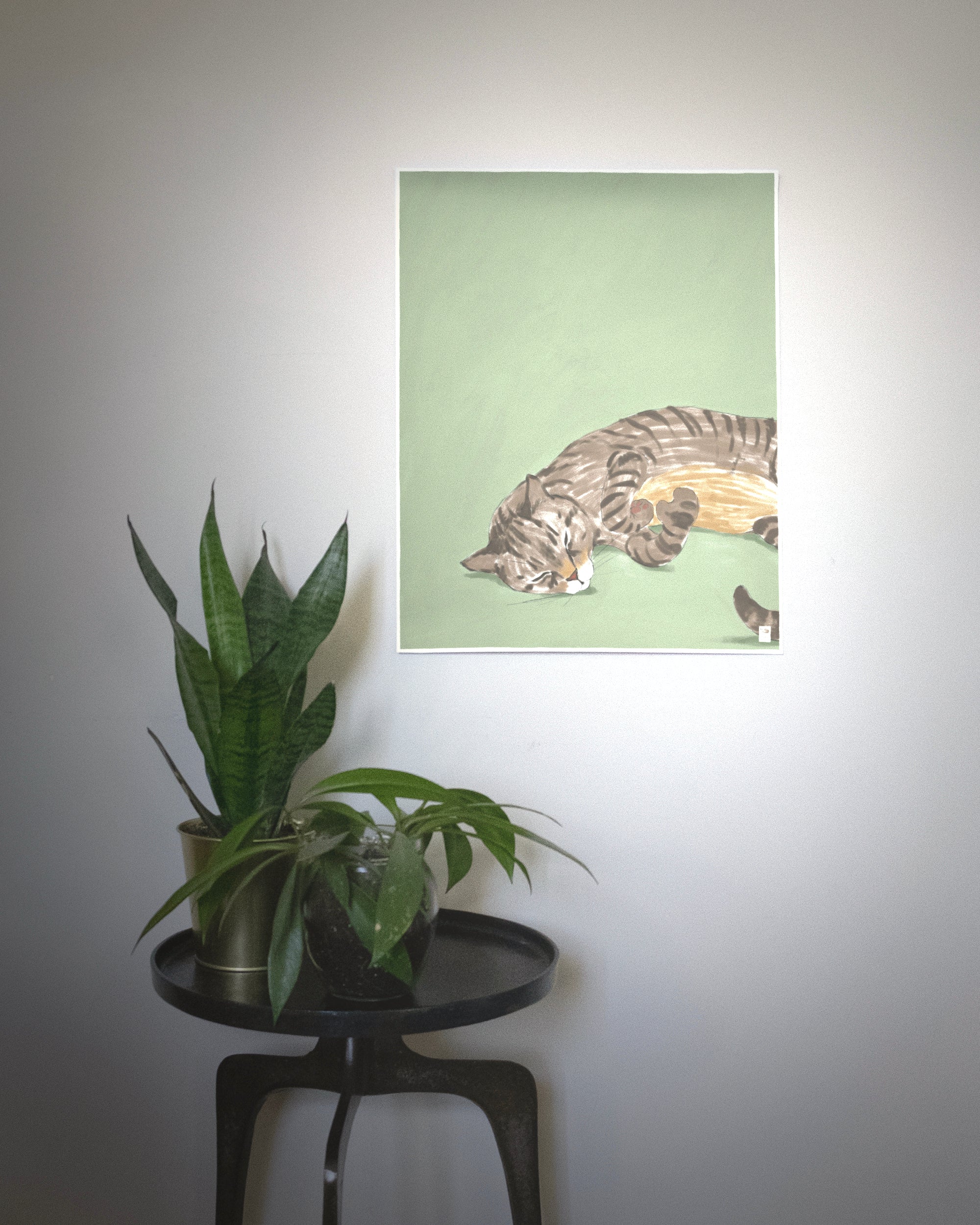 "Isengrin" by Catherine Hébert - Striped Brown Tabby Cat Fine Art Print