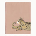 "Isengrin Looking Up" by Catherine Hébert - Striped Brown Tabby Cat Art Print - 8"x10" size