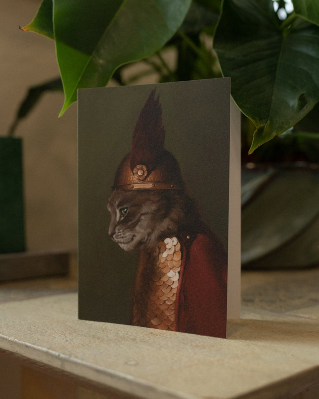 "Brünnhilde" by Catherine Hébert - Viking Valkyrie Cat - Blank 5"x7" Greeting Card