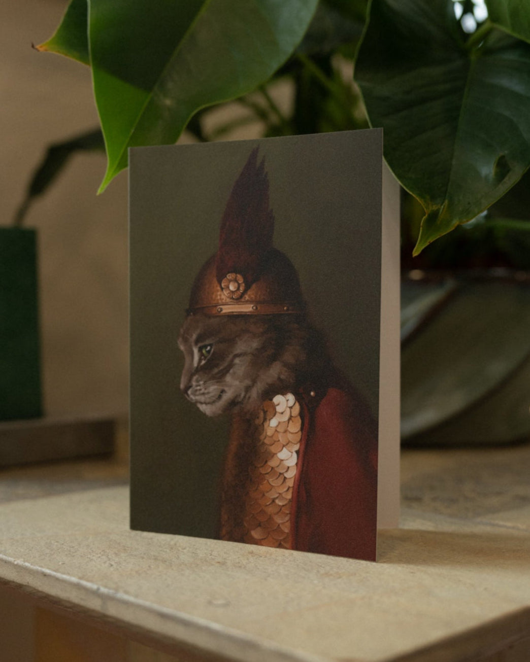 "Brünnhilde" by Catherine Hébert - Viking Valkyrie Cat - Blank 5"x7" Greeting Card – Blank 5x7 Greeting Card – Gift for Cat Lover