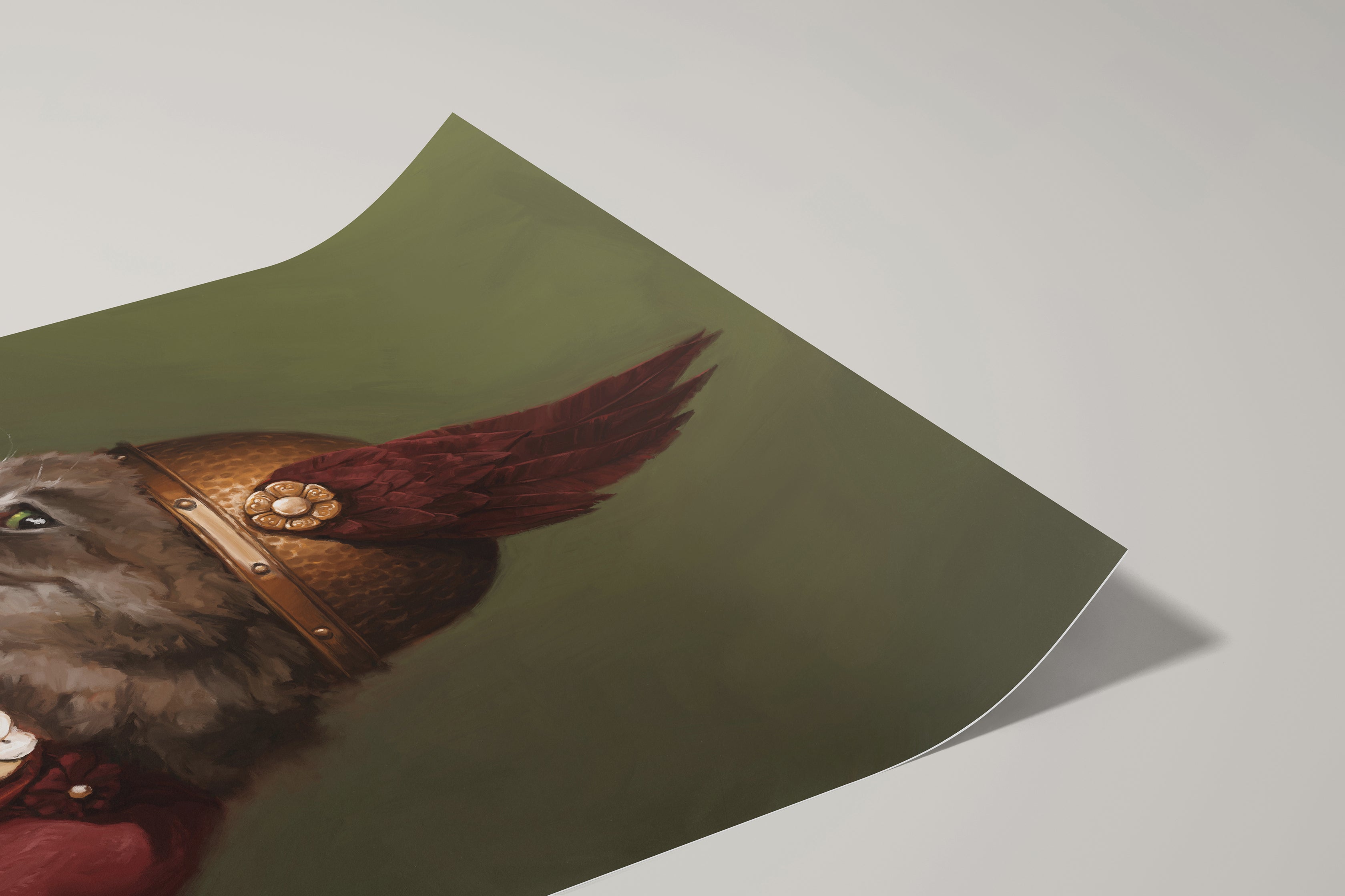 "frame test" by Catherine Hébert - Viking Valkyrie Cat Fine Art Poster Print