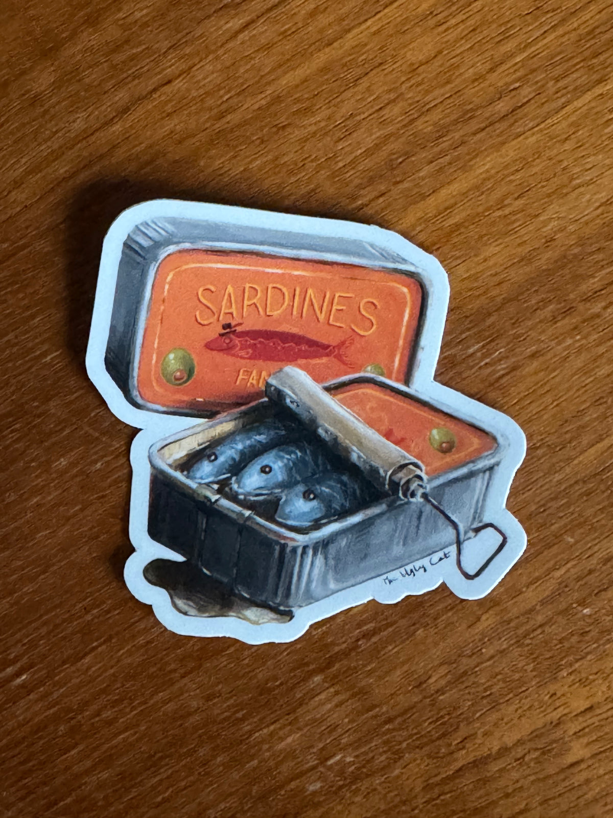 Autocollant de boîte de sardines