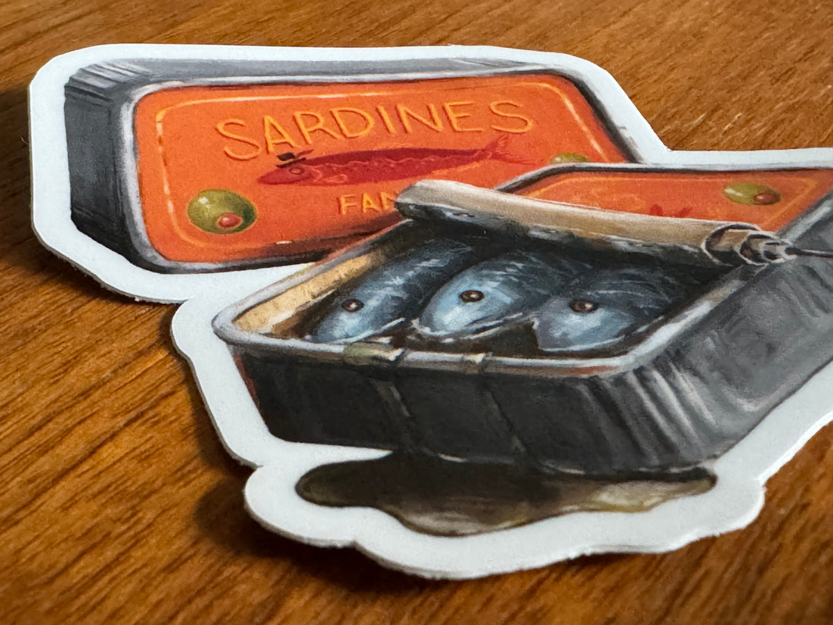 Autocollant de boîte de sardines