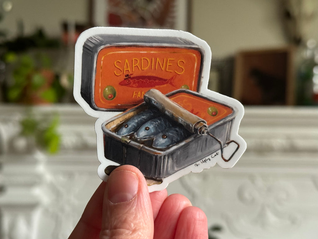 Autocollant de boîte de sardines