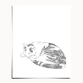 "The Original Russell" by Catherine Hébert - Minimalist Striped Cat Fine Art Print - 8"x10" size