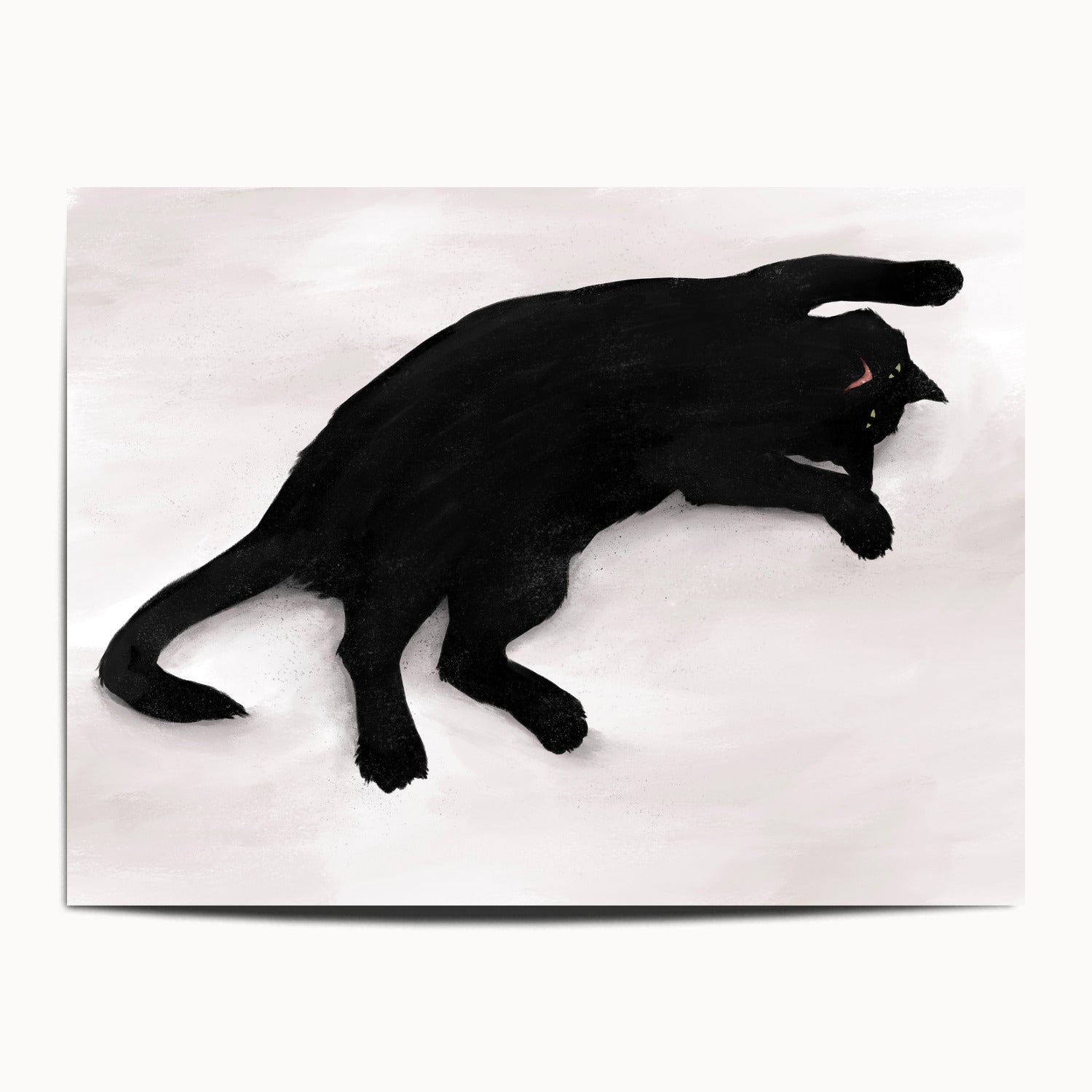 "Sillhouette of Woodhouse" by Catherine Hébert - Cat Silhouette Fine Art Print - 12"x16" size