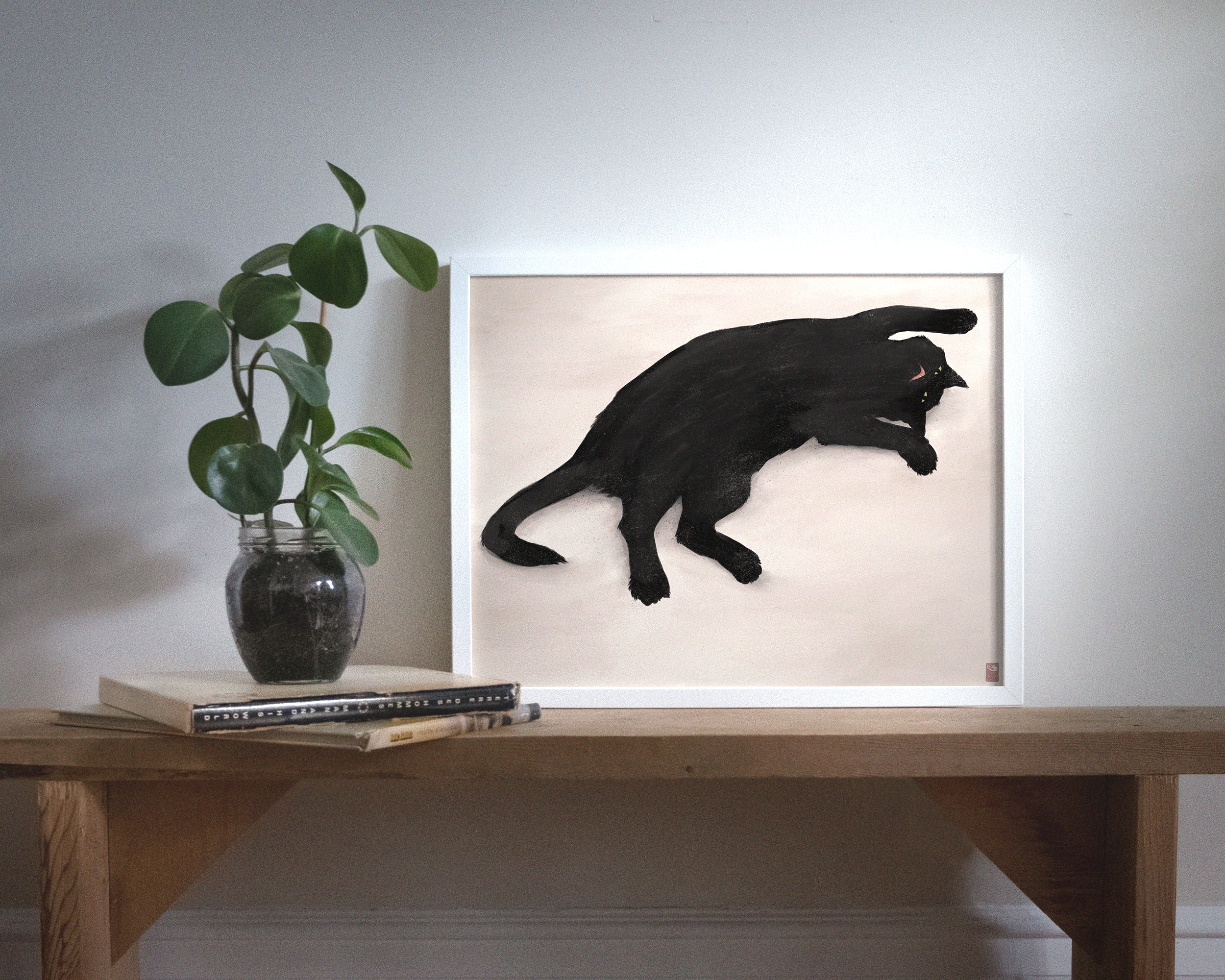 "Sillhouette of Woodhouse" by Catherine Hébert - Cat Silhouette Fine Art Print