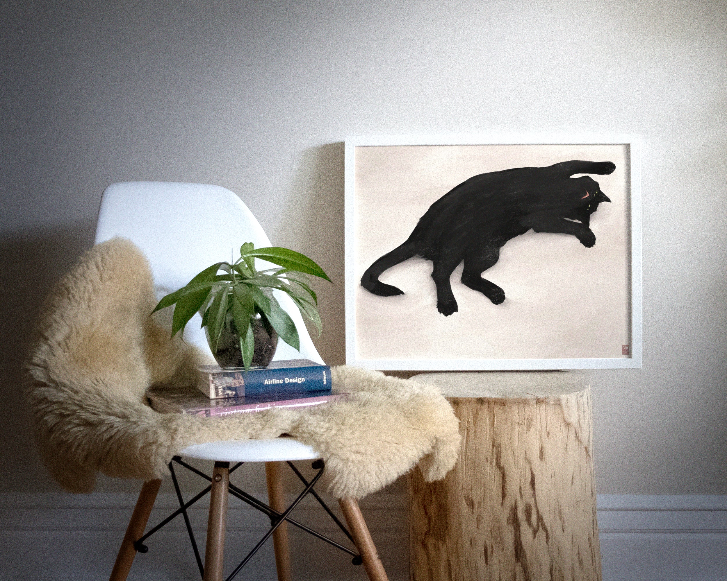 "Sillhouette of Woodhouse" by Catherine Hébert - Cat Silhouette Fine Art Print