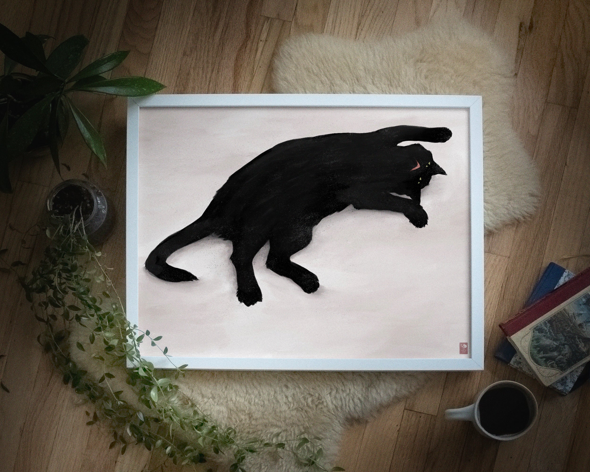 "Sillhouette of Woodhouse" by Catherine Hébert - Cat Silhouette Fine Art Print