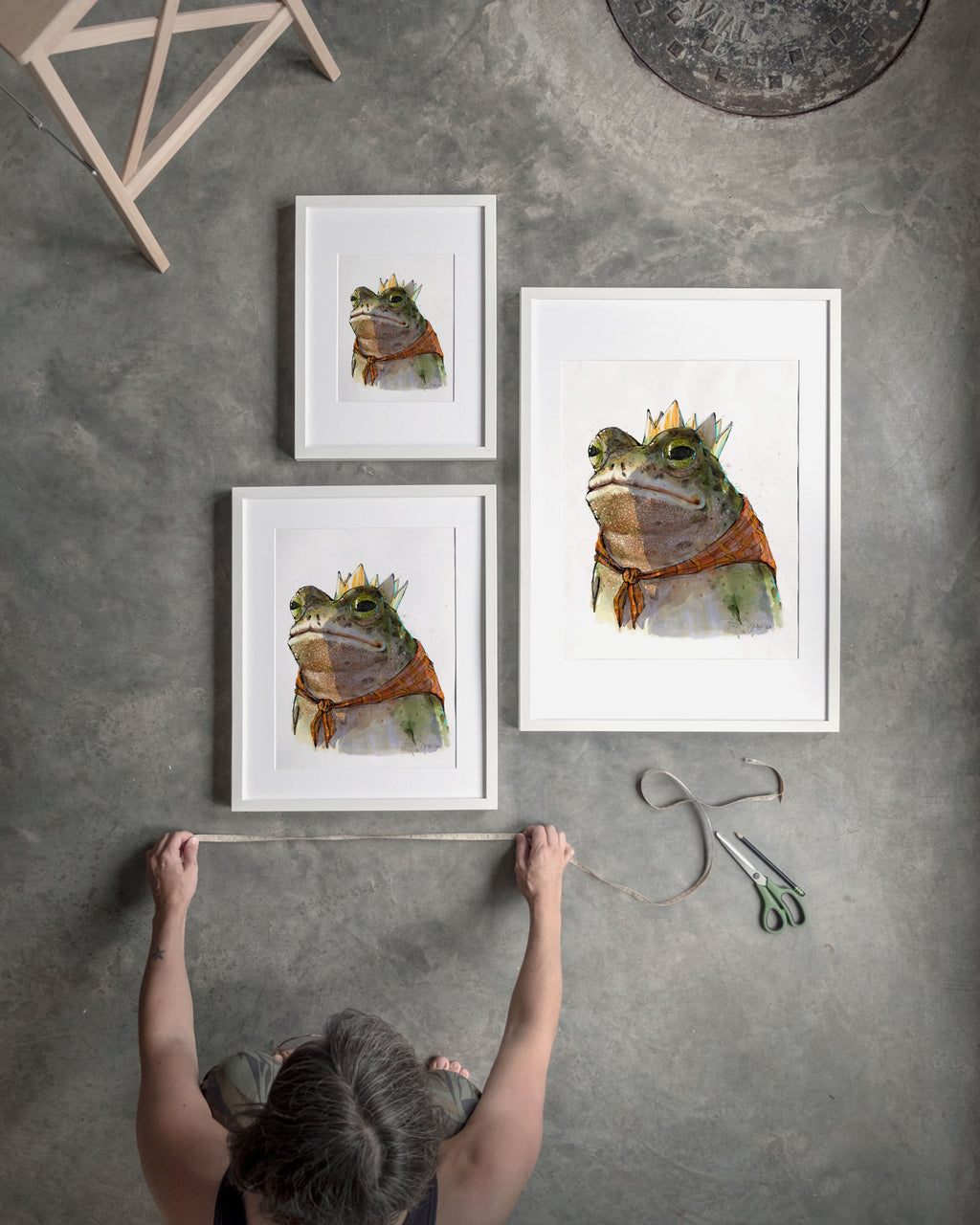 "Monarch of the Marsh" by Catherine Hébert - Toad King Watercolour Fine Art Print
