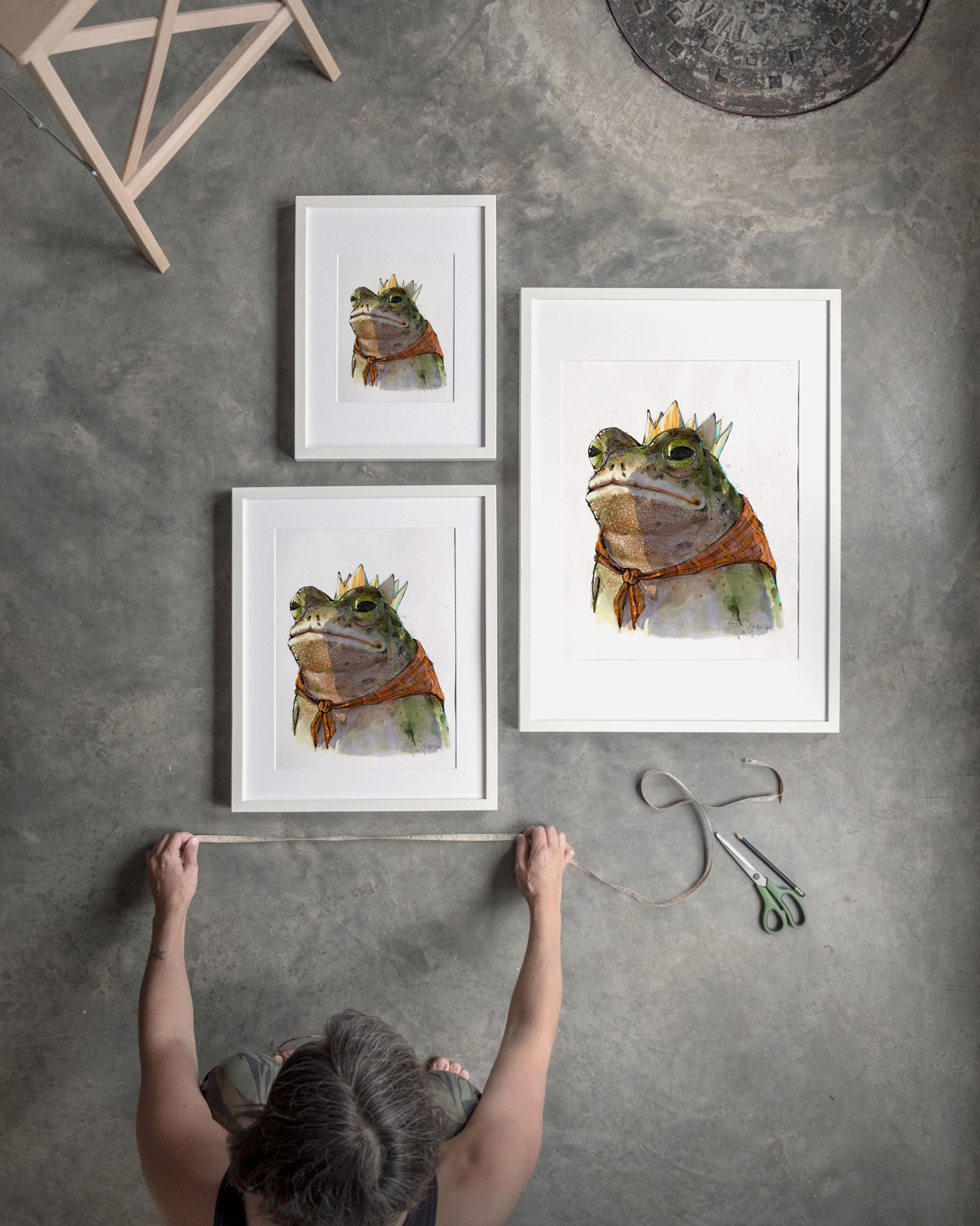 "Monarch of the Marsh" by Catherine Hébert - Toad King Watercolour Fine Art Print