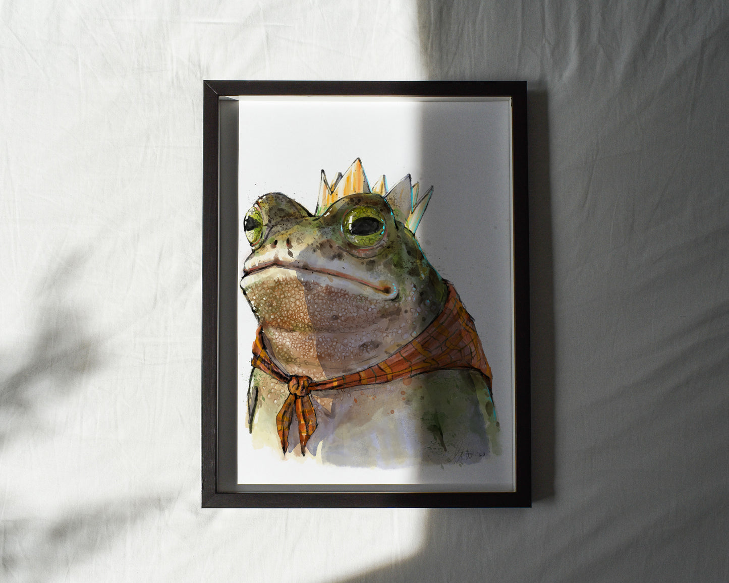 "Monarch of the Marsh" by Catherine Hébert - Toad King Watercolour Giclee Art Print