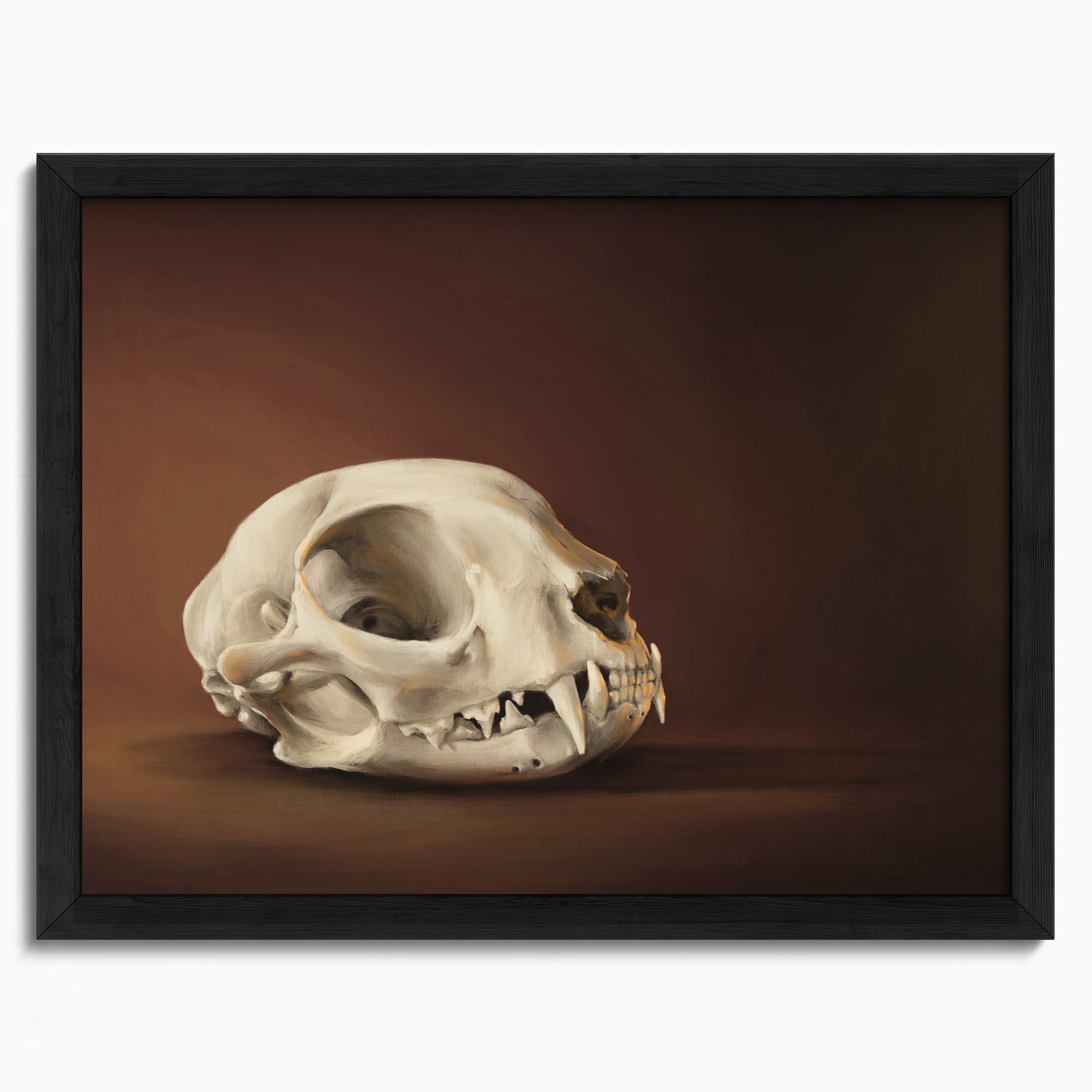 "Cranium Felinum" by Catherine Hébert - Spooky Cat Skull Fine Art Print - 12"x16" size