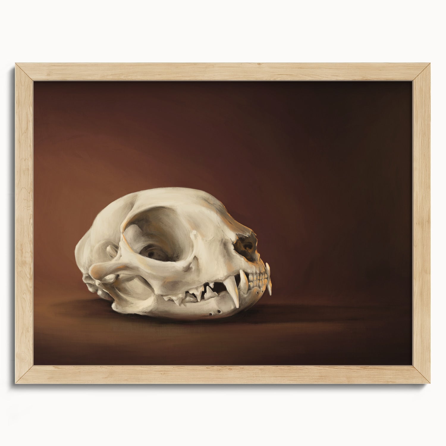 "Cranium Felinum" by Catherine Hébert - Spooky Cat Skull Fine Art Print - 12"x16" size