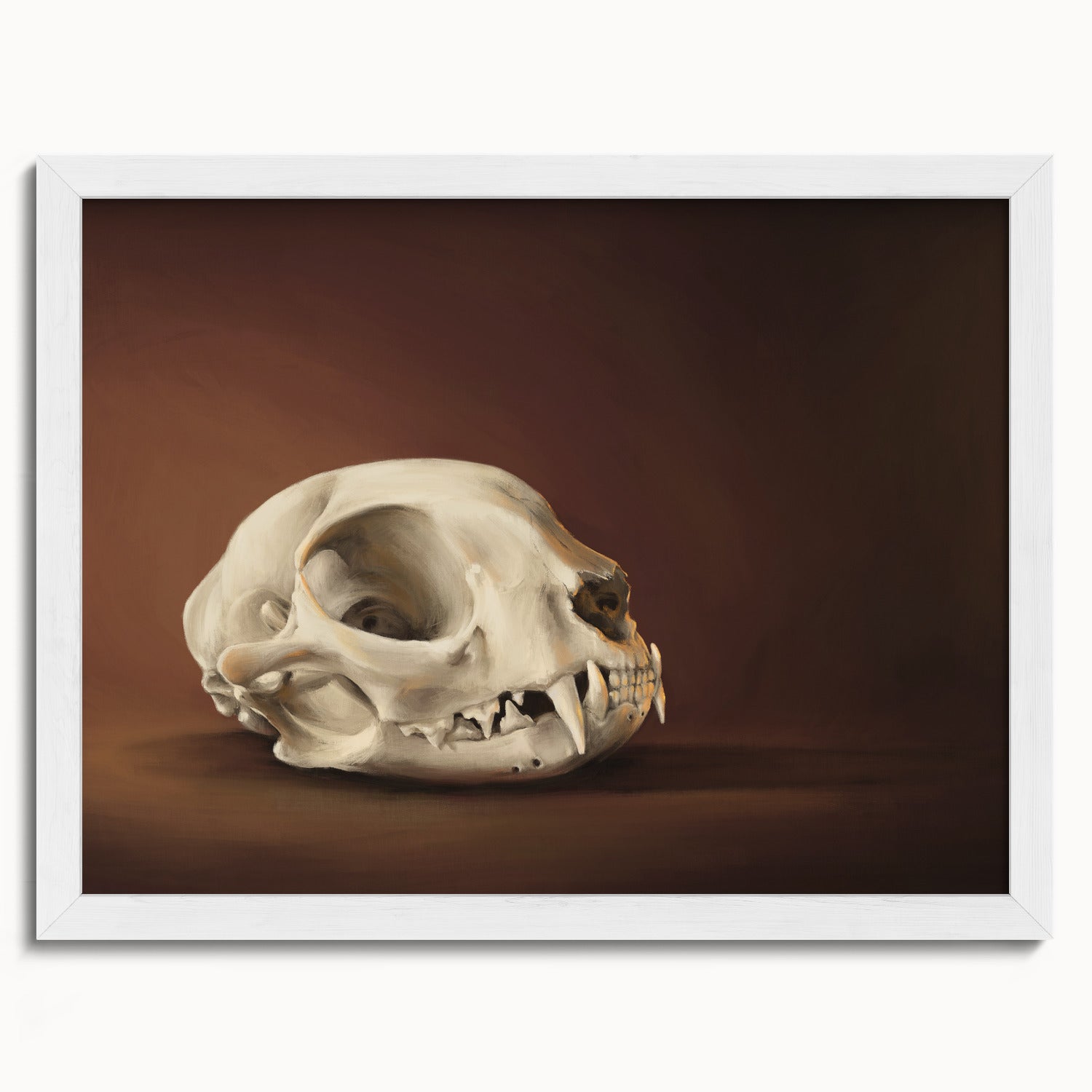 "Cranium Felinum" by Catherine Hébert - Spooky Cat Skull Fine Art Print - 12"x16" size
