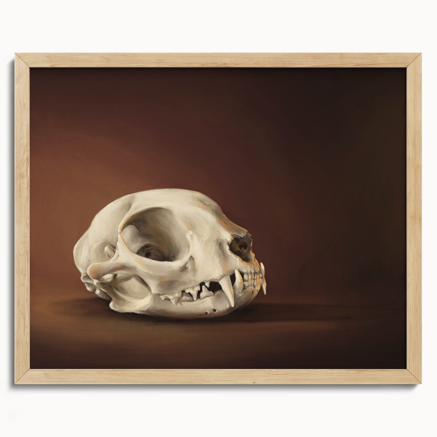 "Cranium Felinum" by Catherine Hébert - Spooky Cat Skull Fine Art Print - 16"x20" size