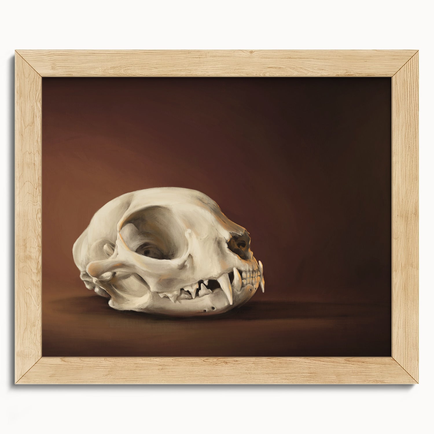 "Cranium Felinum" by Catherine Hébert - Spooky Cat Skull Fine Art Print - 8"x10" size