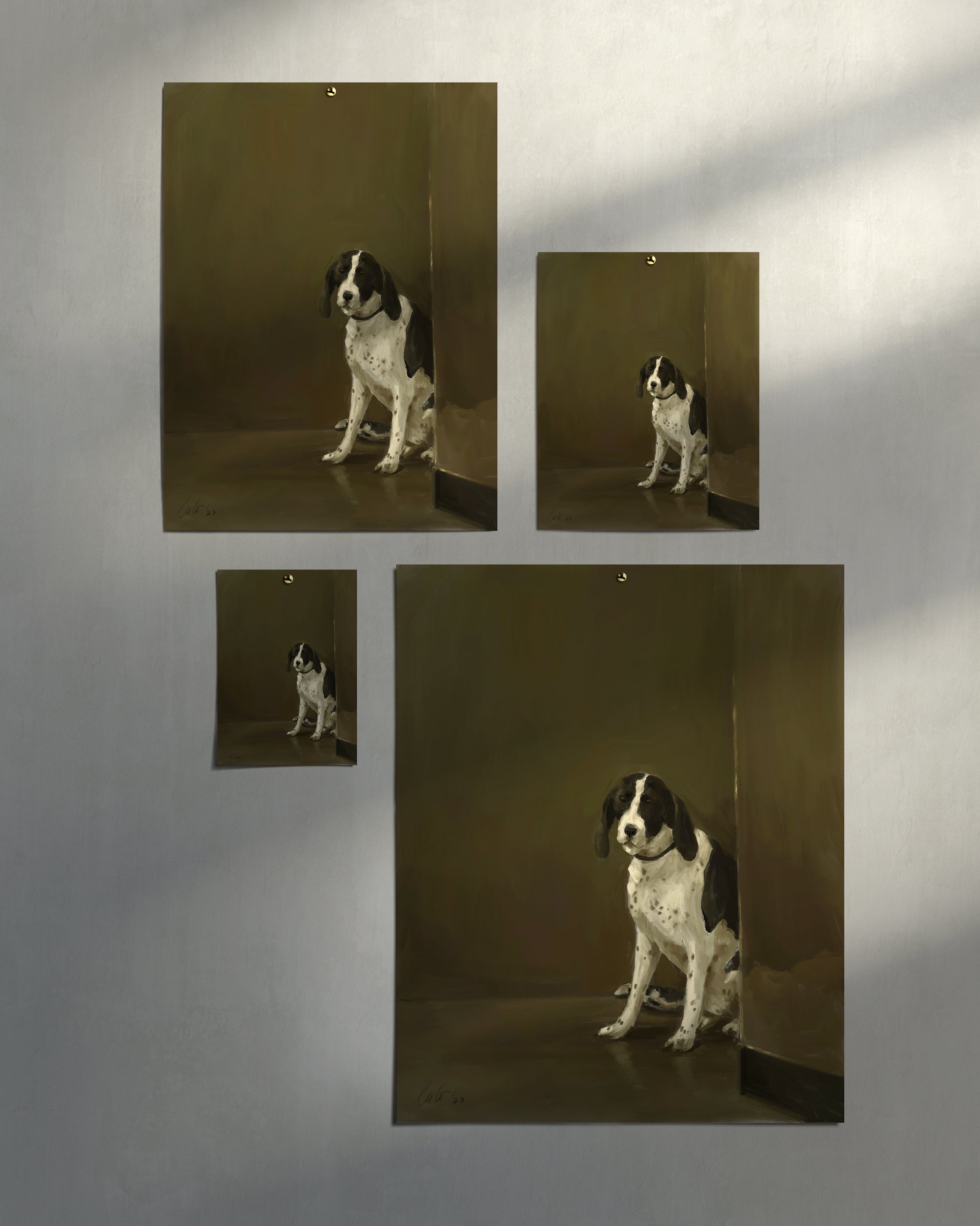 "Cane di Milano" by Catherine Hébert - Dog Oil Painting Fine Art Print
