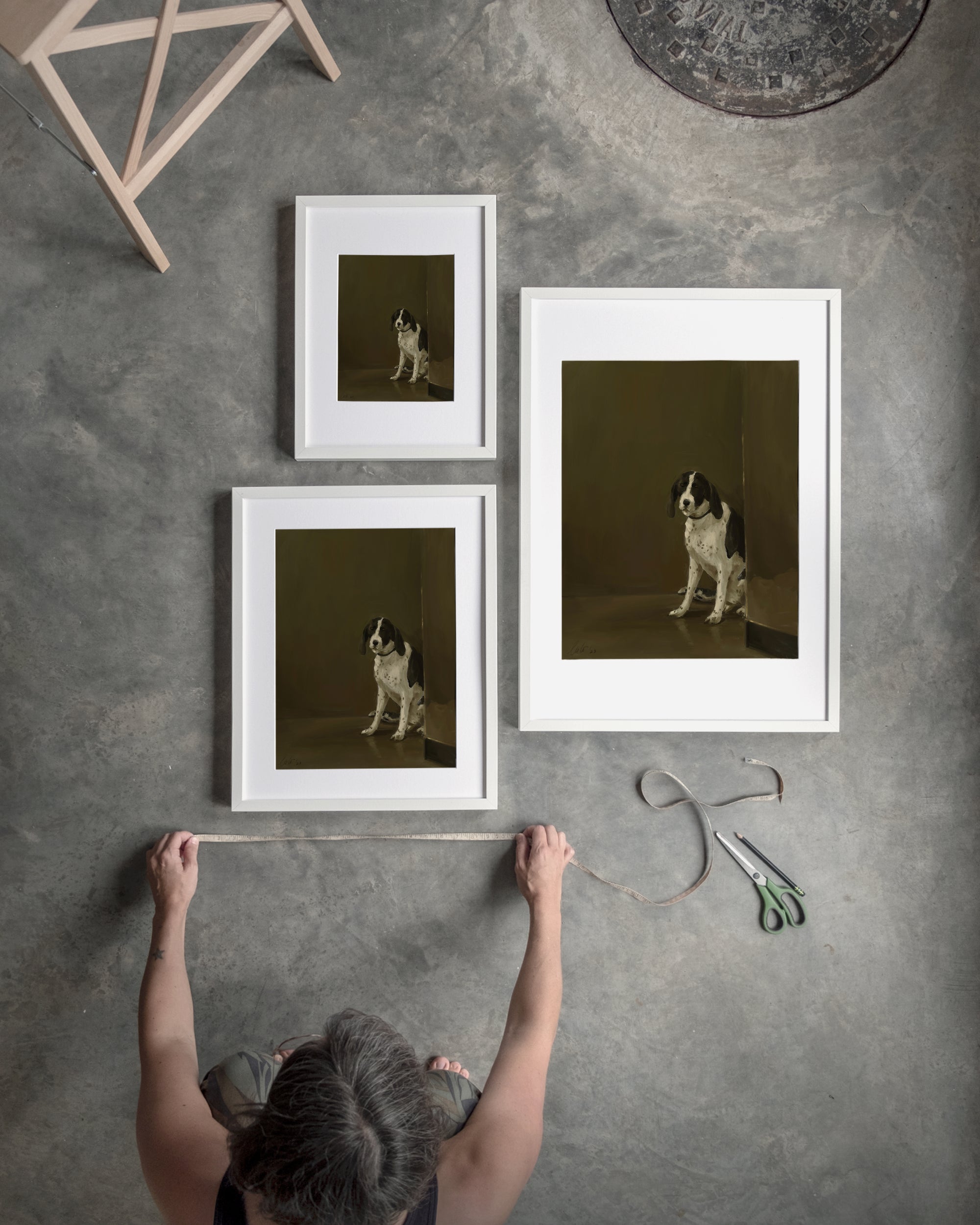 "Cane di Milano" by Catherine Hébert - Dog Oil Painting Fine Art Print