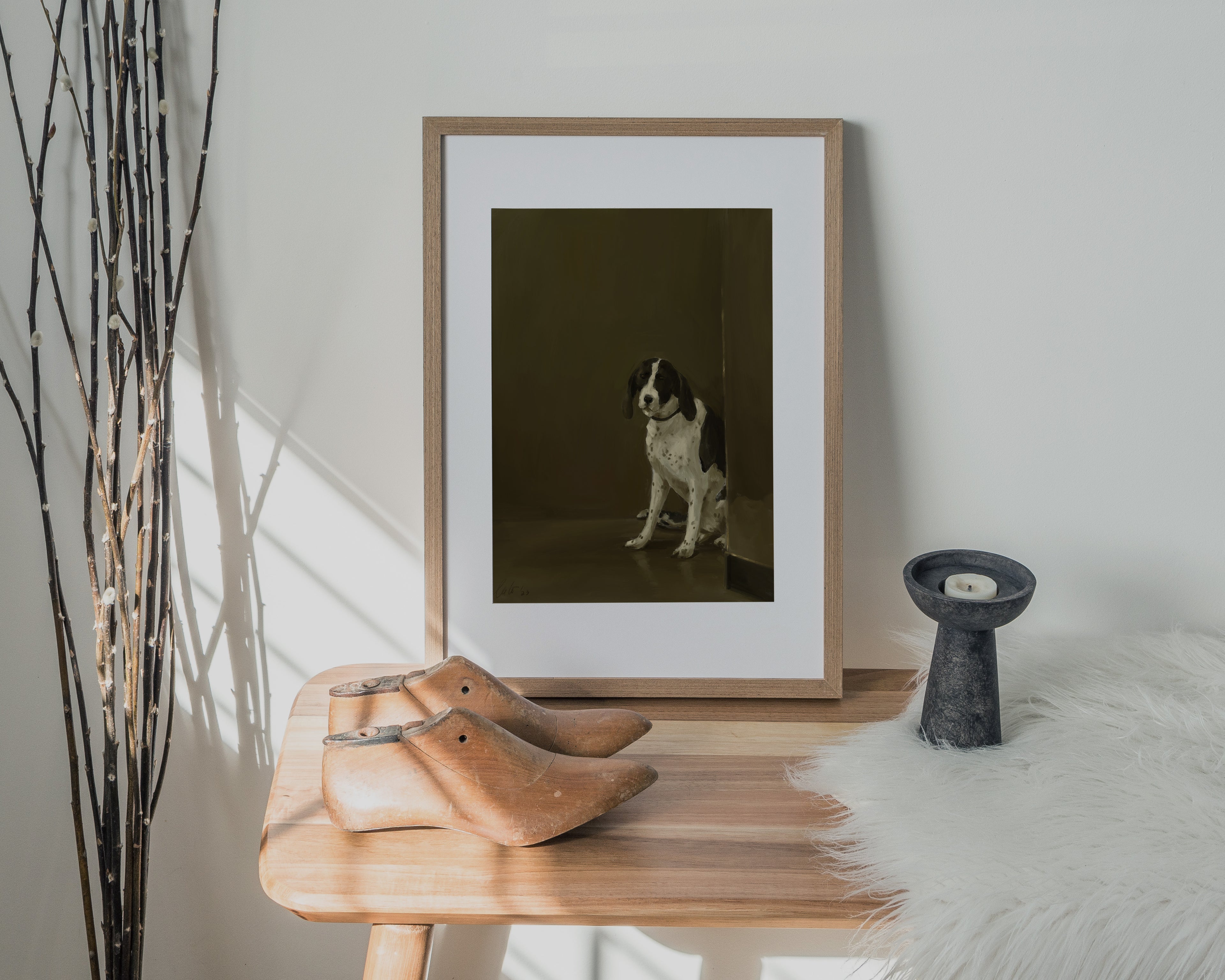 "Cane di Milano" by Catherine Hébert - Milan Restaurant Dog Art Print