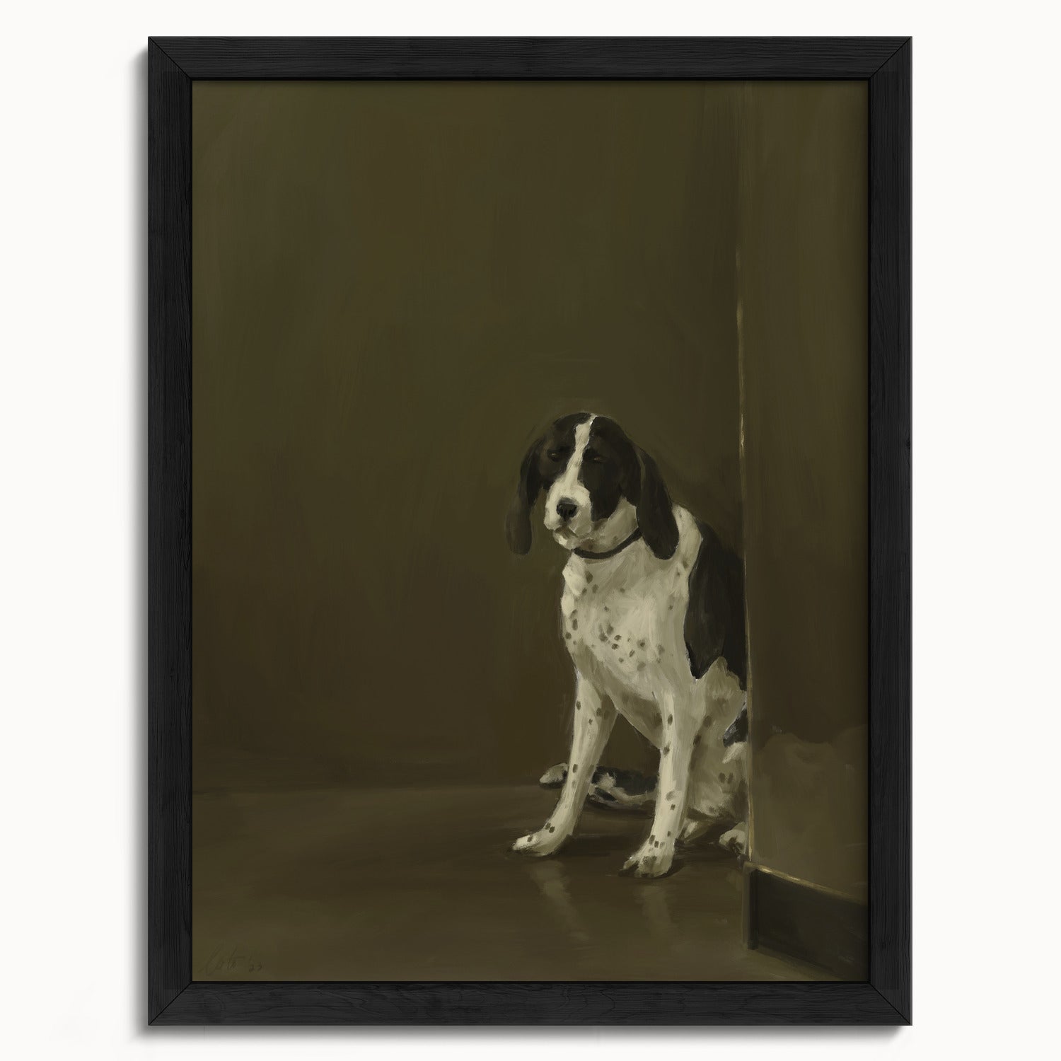"Cane di Milano" by Catherine Hébert - Dog Oil Painting Fine Art Print - 12"x16" size
