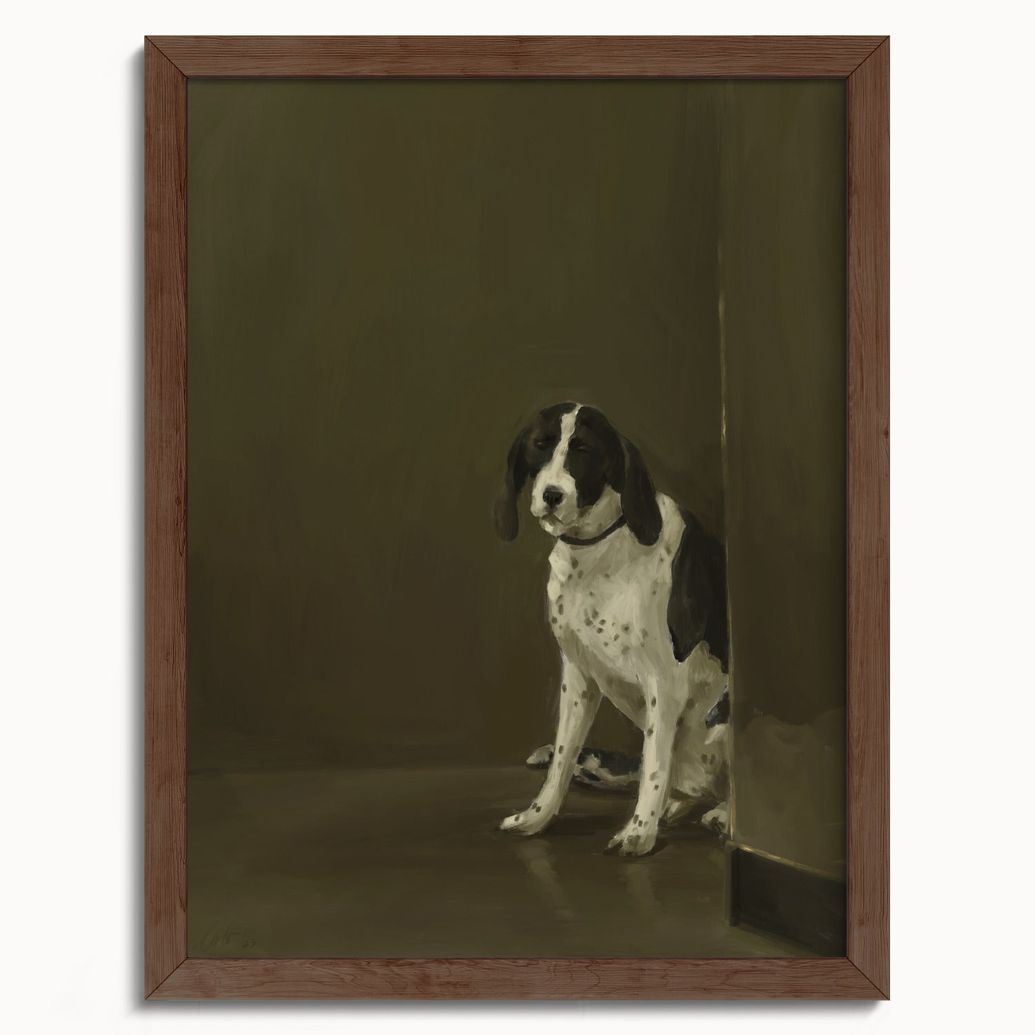 "Cane di Milano" by Catherine Hébert - Dog Oil Painting Fine Art Print - 12"x16" size