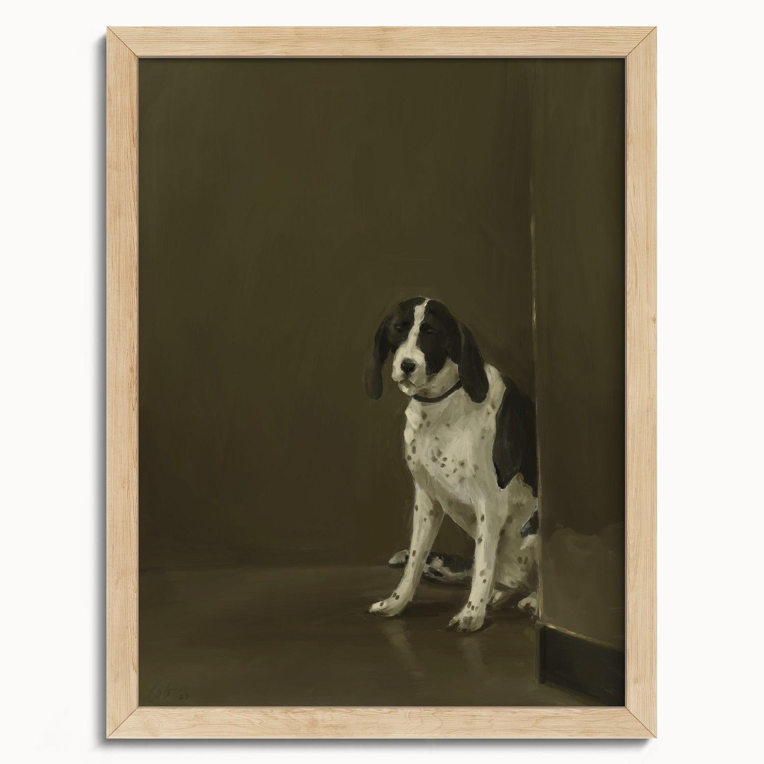 "Cane di Milano" by Catherine Hébert - Dog Oil Painting Fine Art Print - 12"x16" size