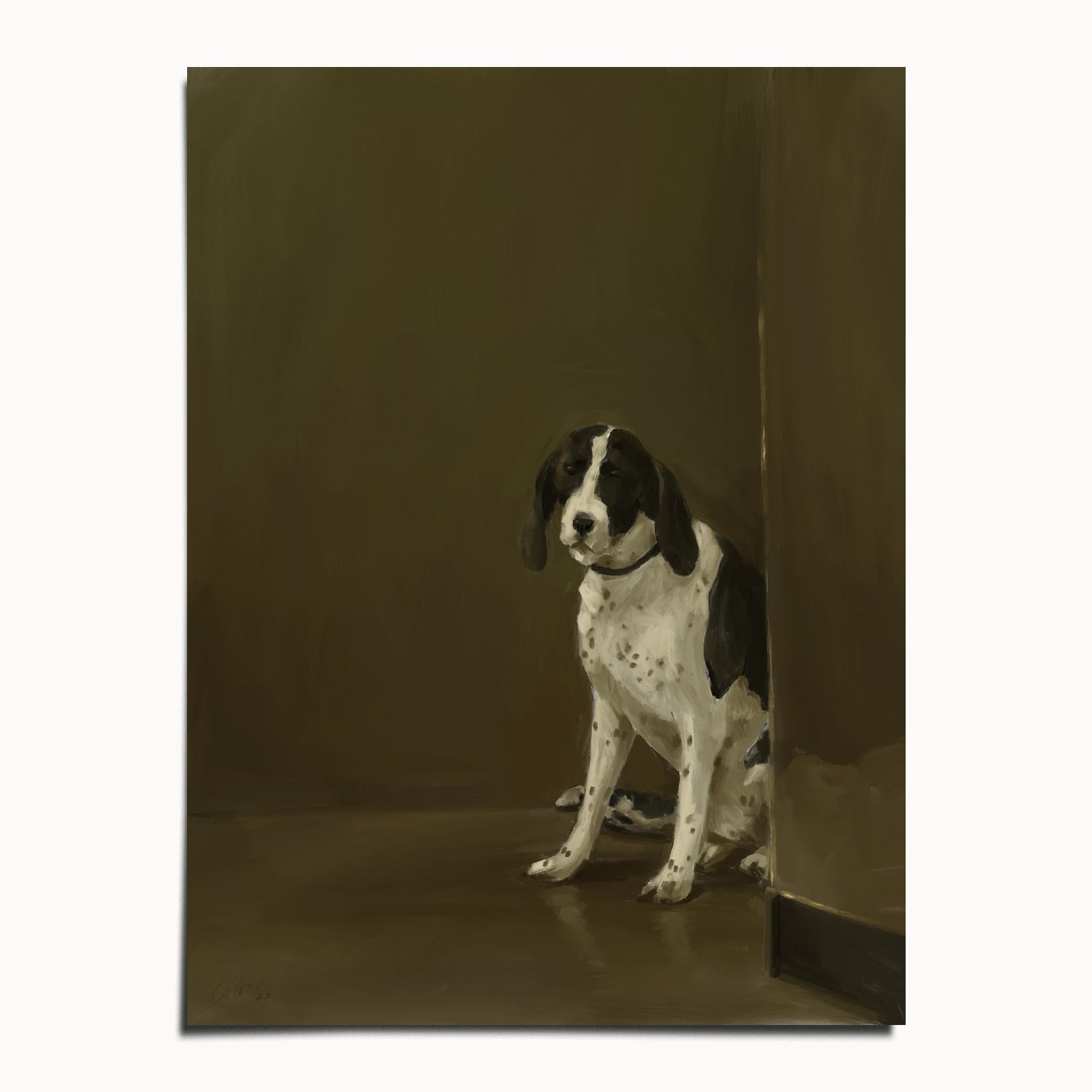 "Cane di Milano" by Catherine Hébert - Dog Oil Painting Fine Art Print - 30"x40" size