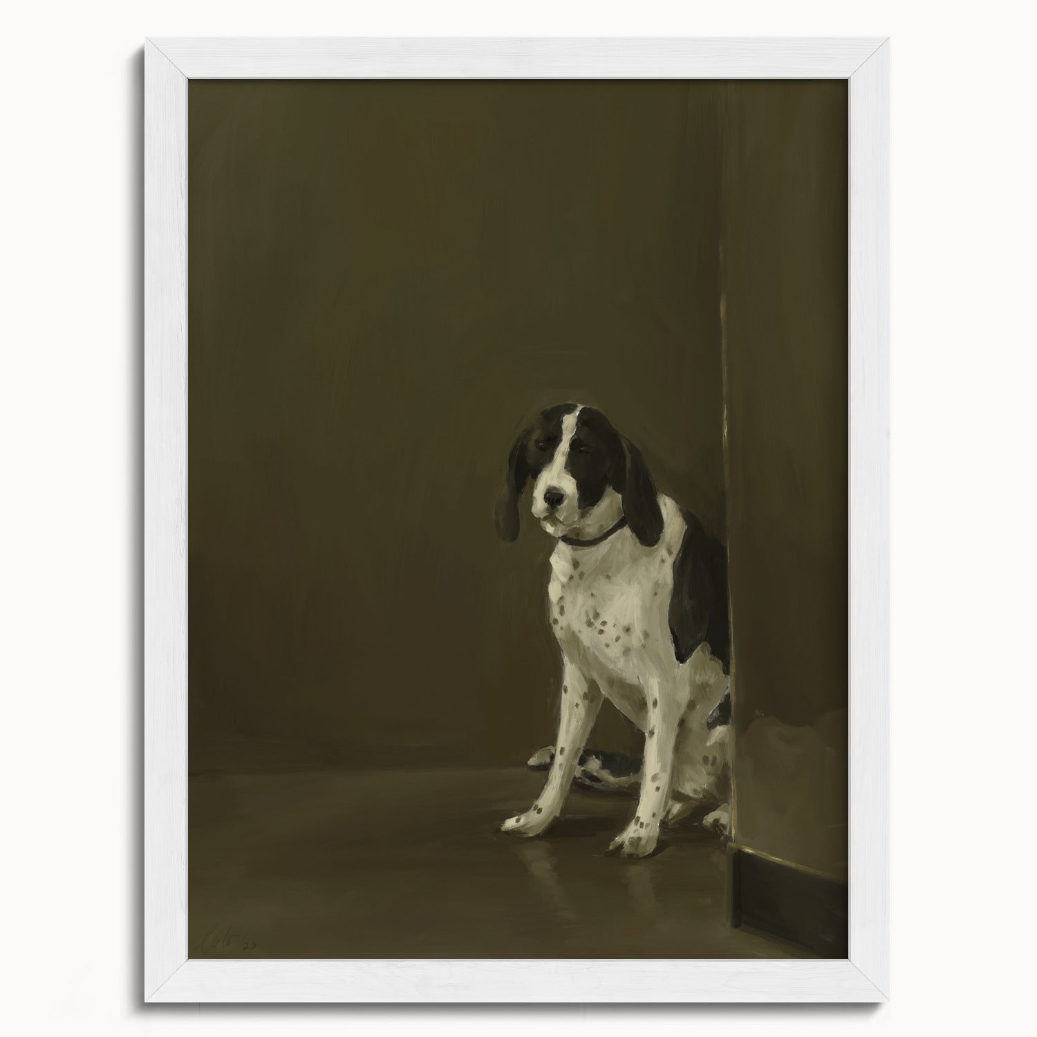 "Cane di Milano" by Catherine Hébert - Dog Oil Painting Fine Art Print - 12"x16" size