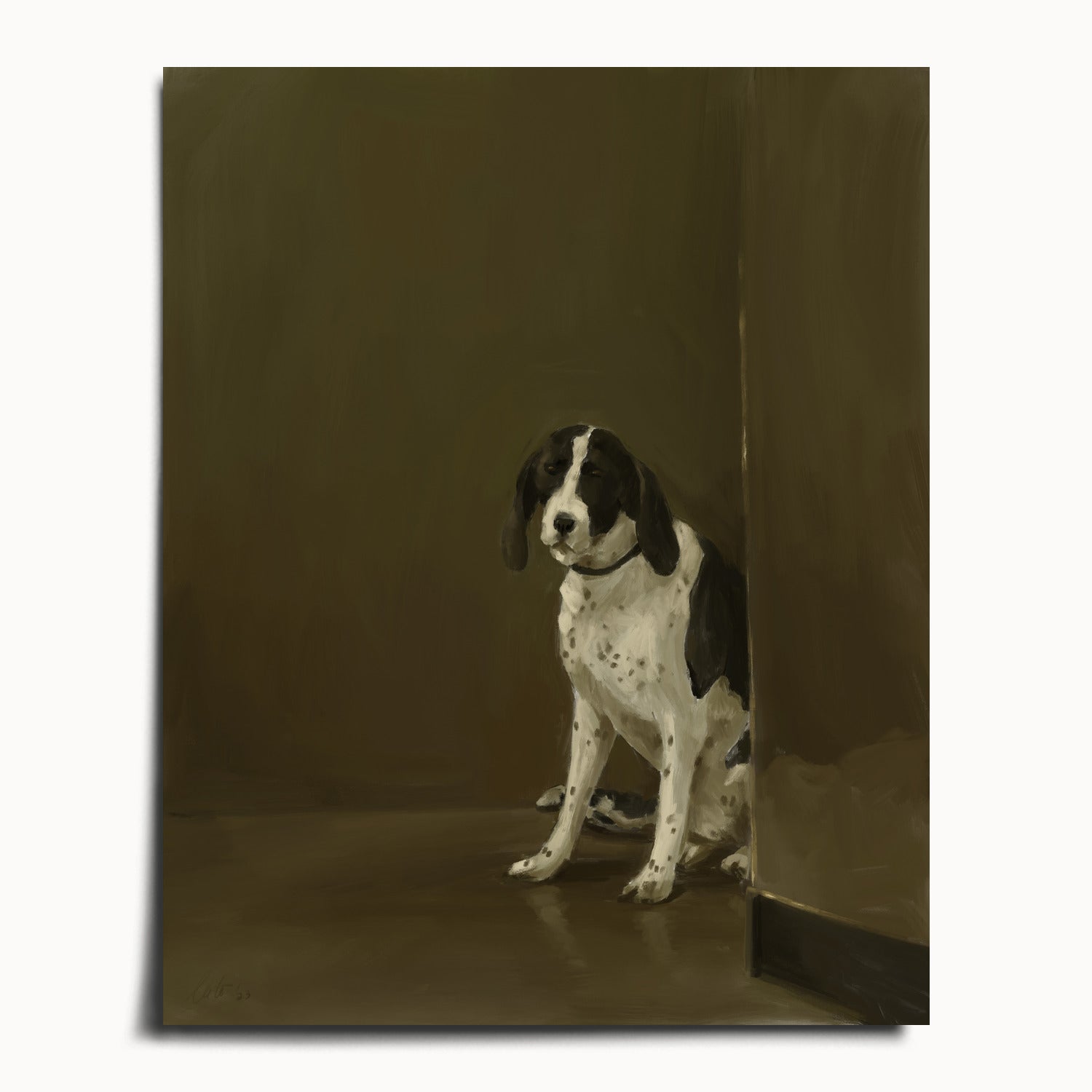 "Cane di Milano" by Catherine Hébert - Dog Oil Painting Fine Art Print - 40"x50" size